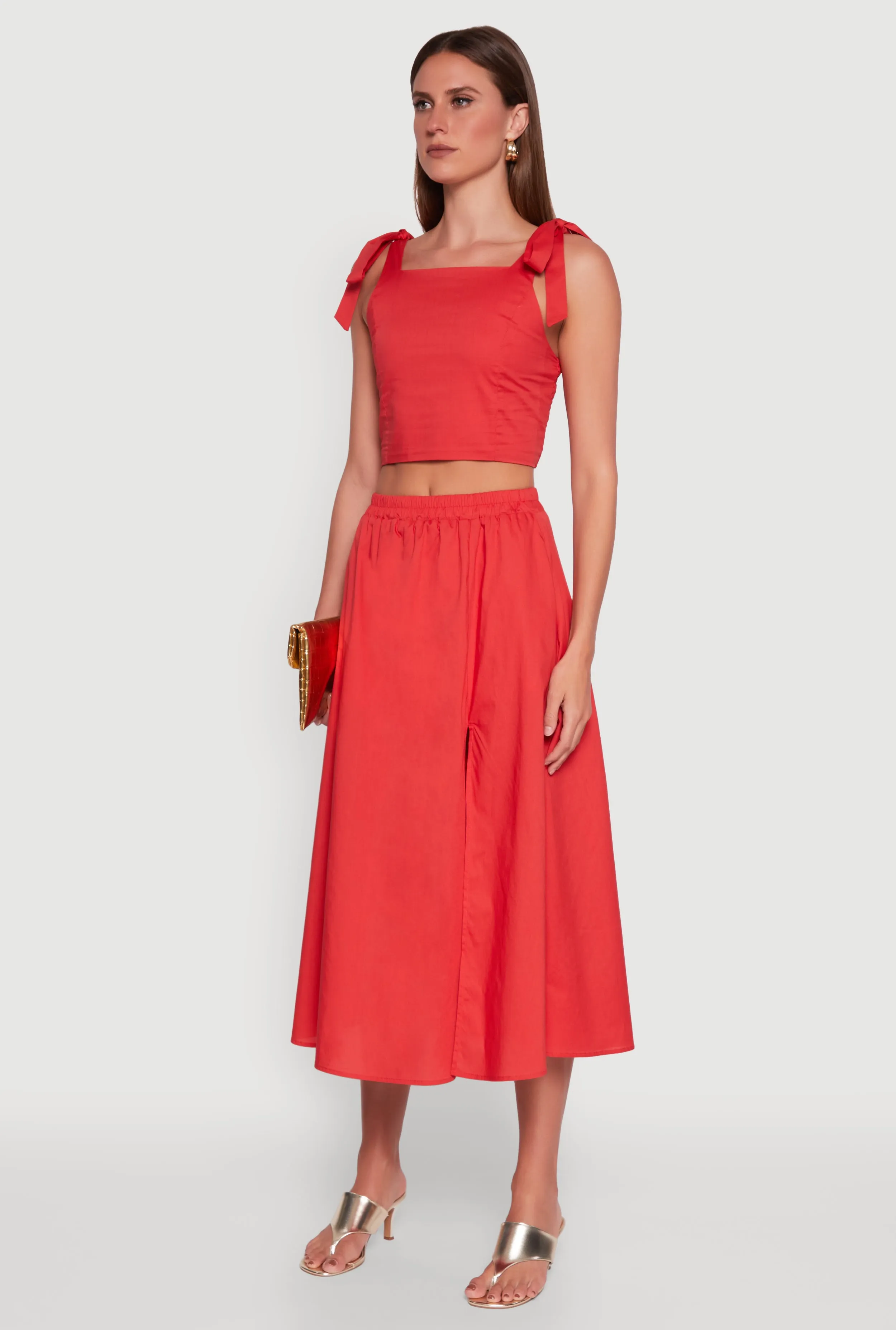 Chic Bow Detail Smocked Crop Top sold by Rainbow product image thumbnail 5