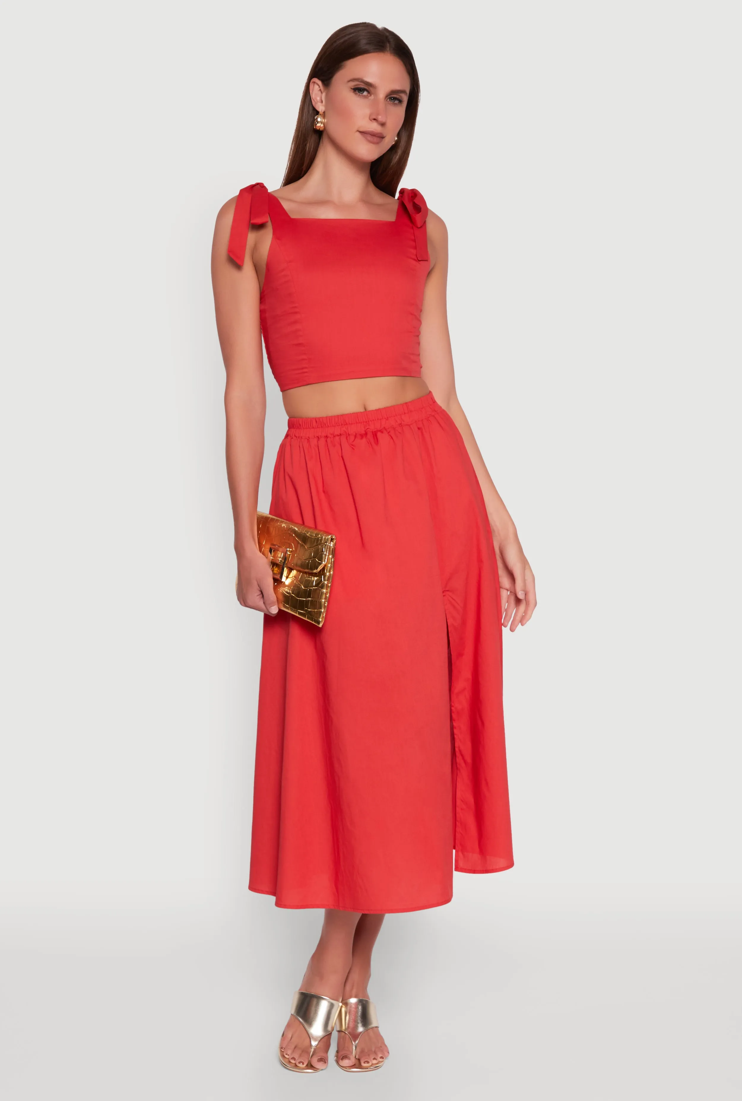 Chic Bow Detail Smocked Crop Top sold by Rainbow product image thumbnail 2