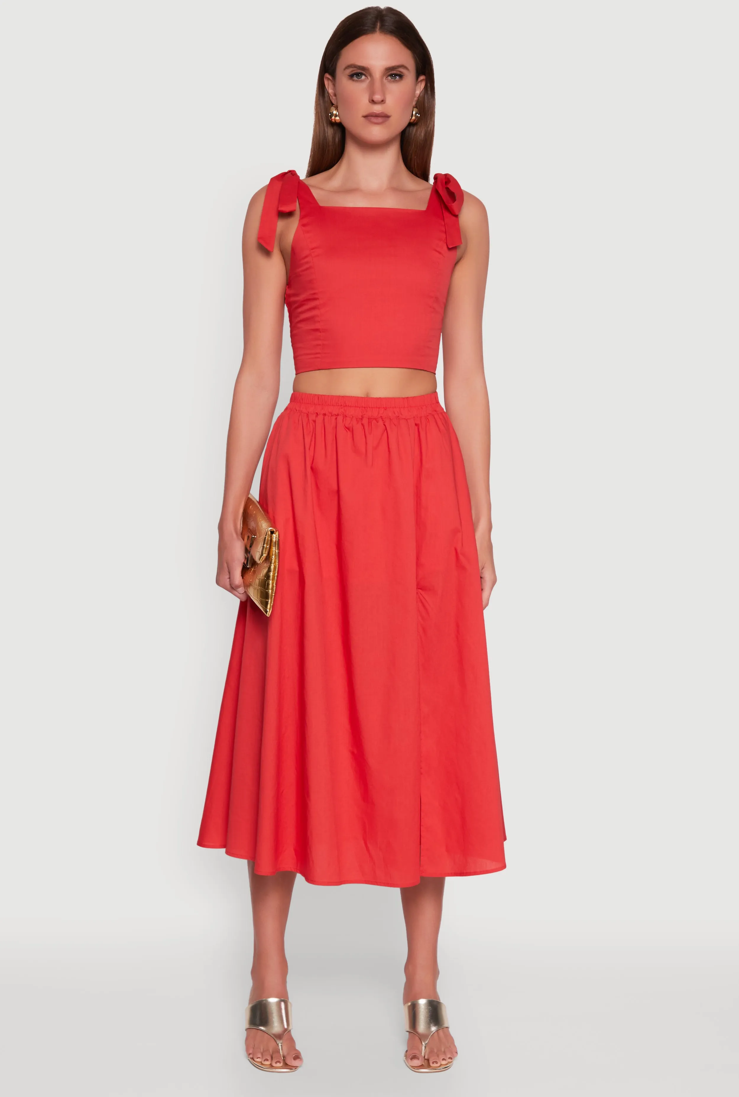 Chic Bow Detail Smocked Crop Top sold by Rainbow product image thumbnail 3