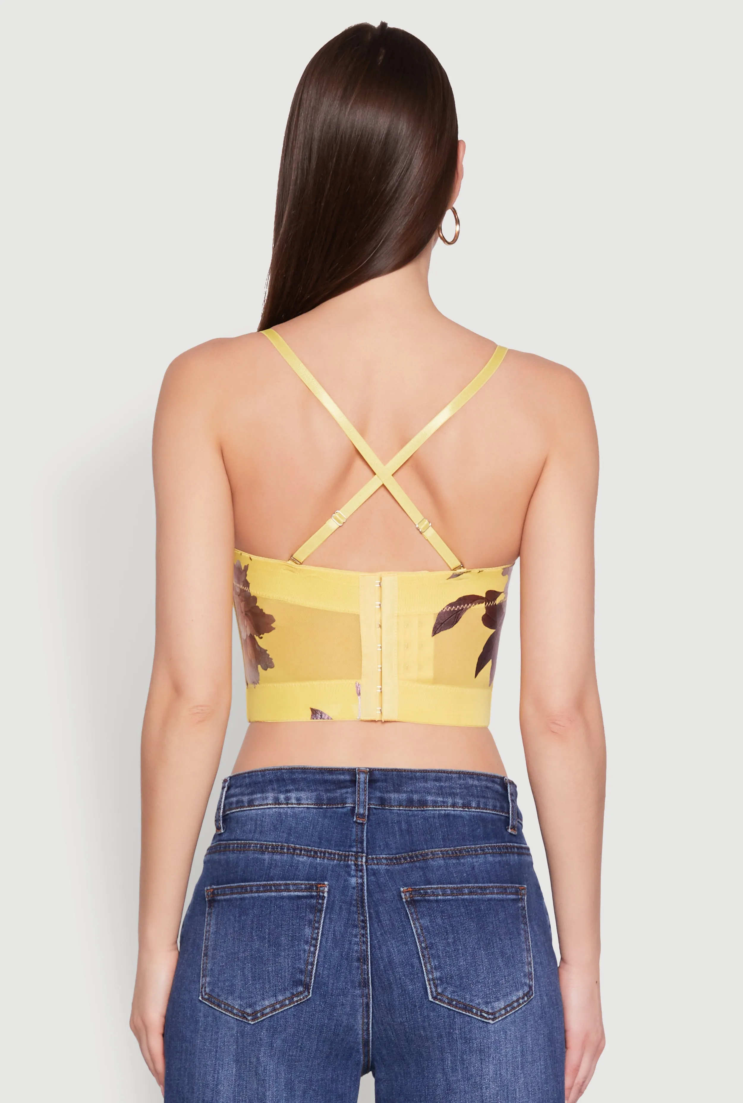 Stylish Floral Mesh Bustier Crop Top sold by Rainbow product image thumbnail 4