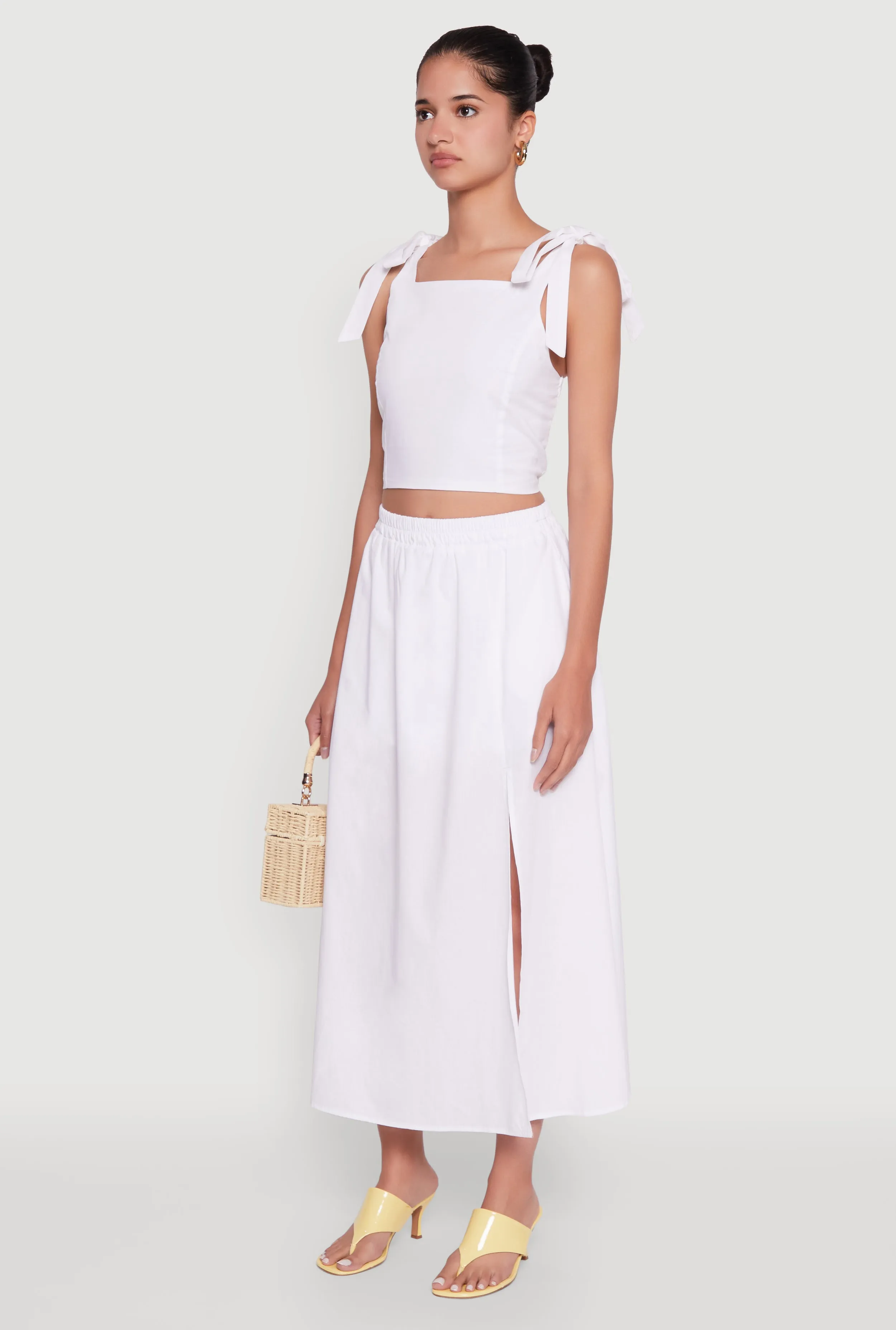 Chic Bow Detail Smocked Crop Top sold by Rainbow product image thumbnail 5