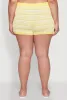 Plus Size Daisy Striped Button Detail Shorts sold by Rainbow