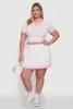 Plus Size Daisy Varsity Stripe Crop Polo Tee sold by Rainbow