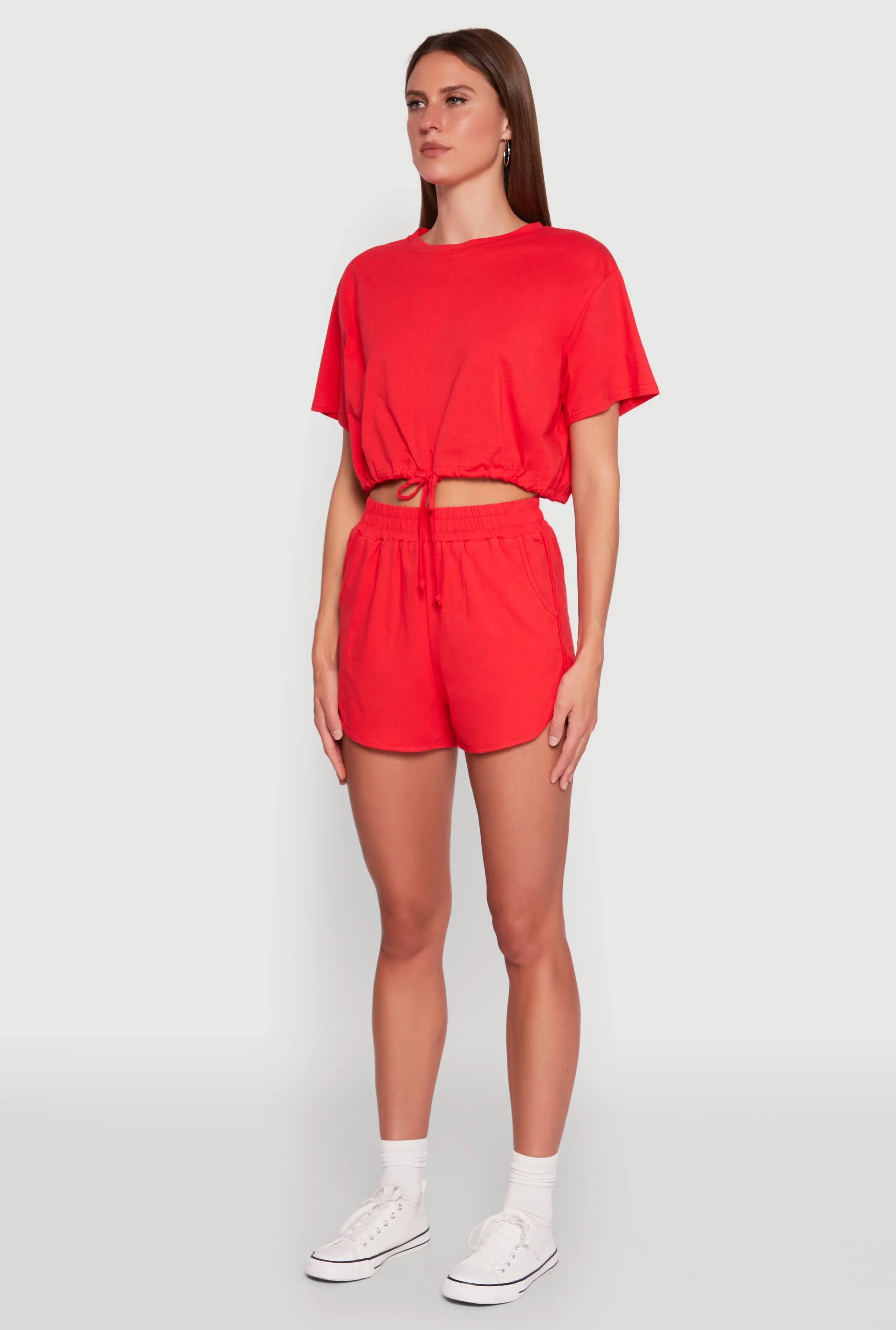 Daisy Short Sleeve Drawstring Hem Crop Top sold by Rainbow product image thumbnail 5