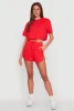 Daisy Short Sleeve Drawstring Hem Crop Top sold by Rainbow