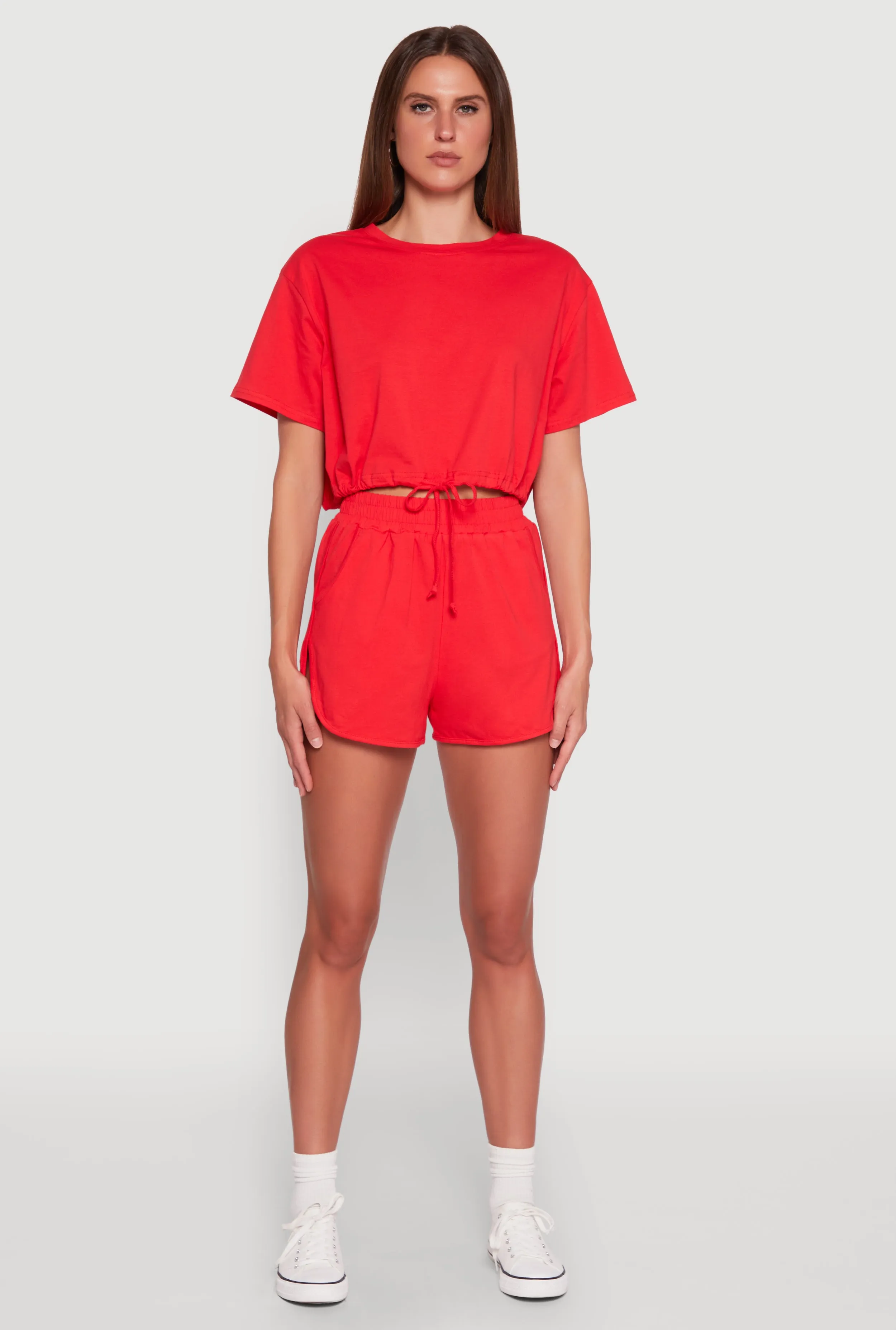 Daisy Short Sleeve Drawstring Hem Crop Top sold by Rainbow product image thumbnail 3