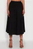 Trendy Poplin High Waisted Side Slit Midi Skirt sold by Rainbow