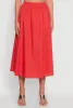 Trendy Poplin High Waisted Side Slit Midi Skirt sold by Rainbow
