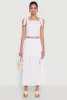 Trendy Poplin High Waisted Side Slit Midi Skirt sold by Rainbow