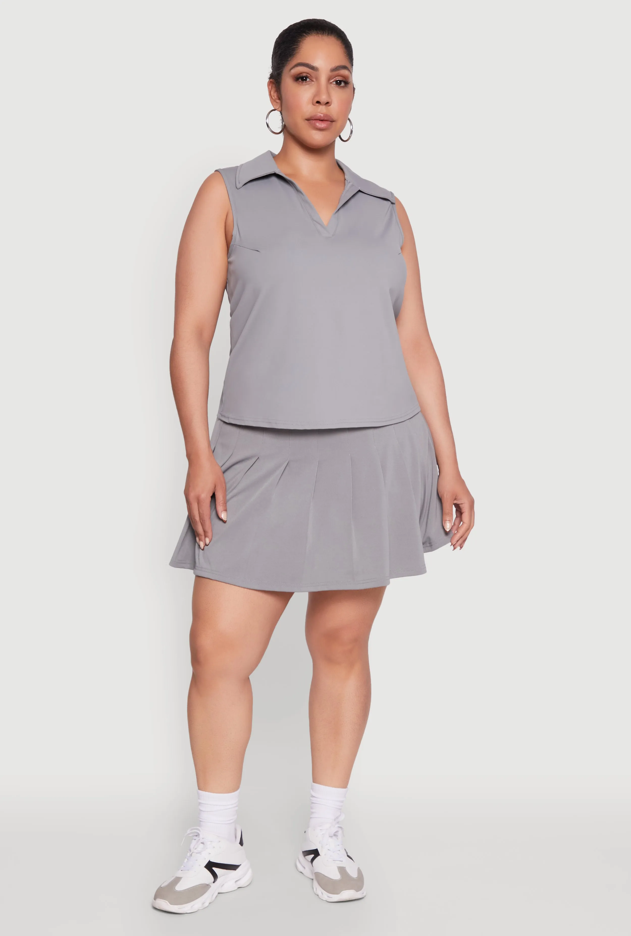 Plus Size Active High Waisted Pleated Skort sold by Rainbow