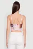 Stylish Floral Mesh Bustier Crop Top sold by Rainbow