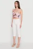 Stylish Floral Mesh Bustier Crop Top sold by Rainbow
