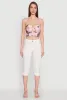 Stylish Floral Mesh Bustier Crop Top sold by Rainbow