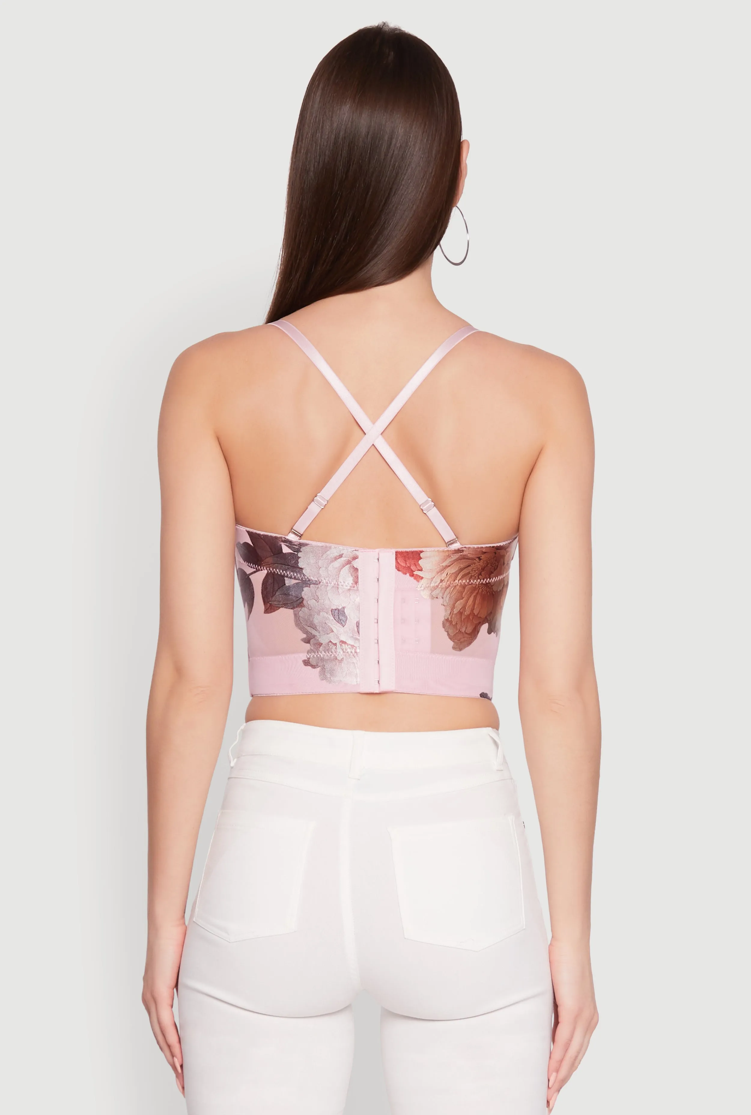 Stylish Floral Mesh Bustier Crop Top sold by Rainbow product image thumbnail 4