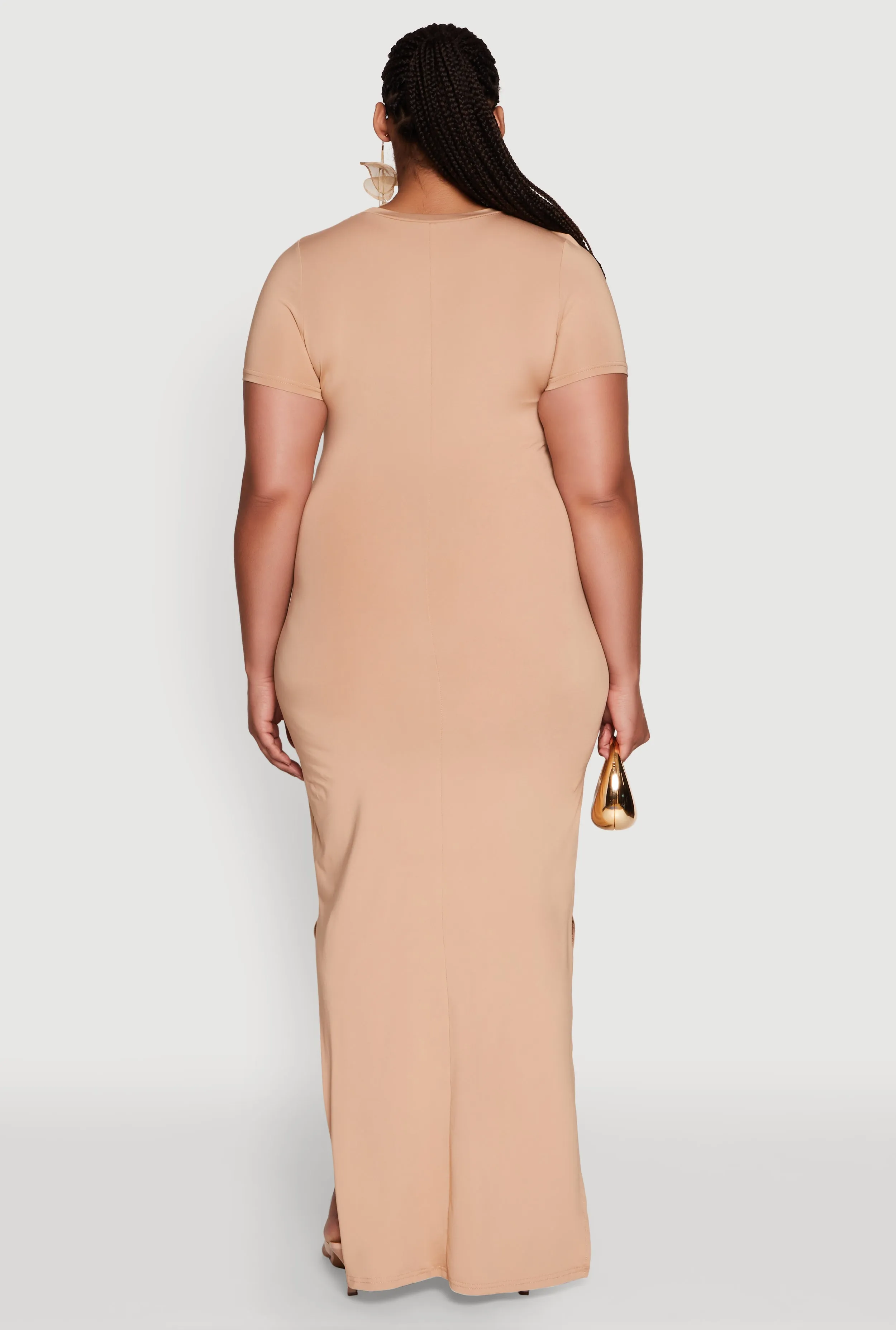 Plus Size Daisy Crew Neck Side Slit T-Shirt Dress sold by Rainbow product image thumbnail 5