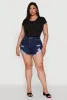 Plus Size WAX High Waisted Distressed Jean Shorts sold by Rainbow