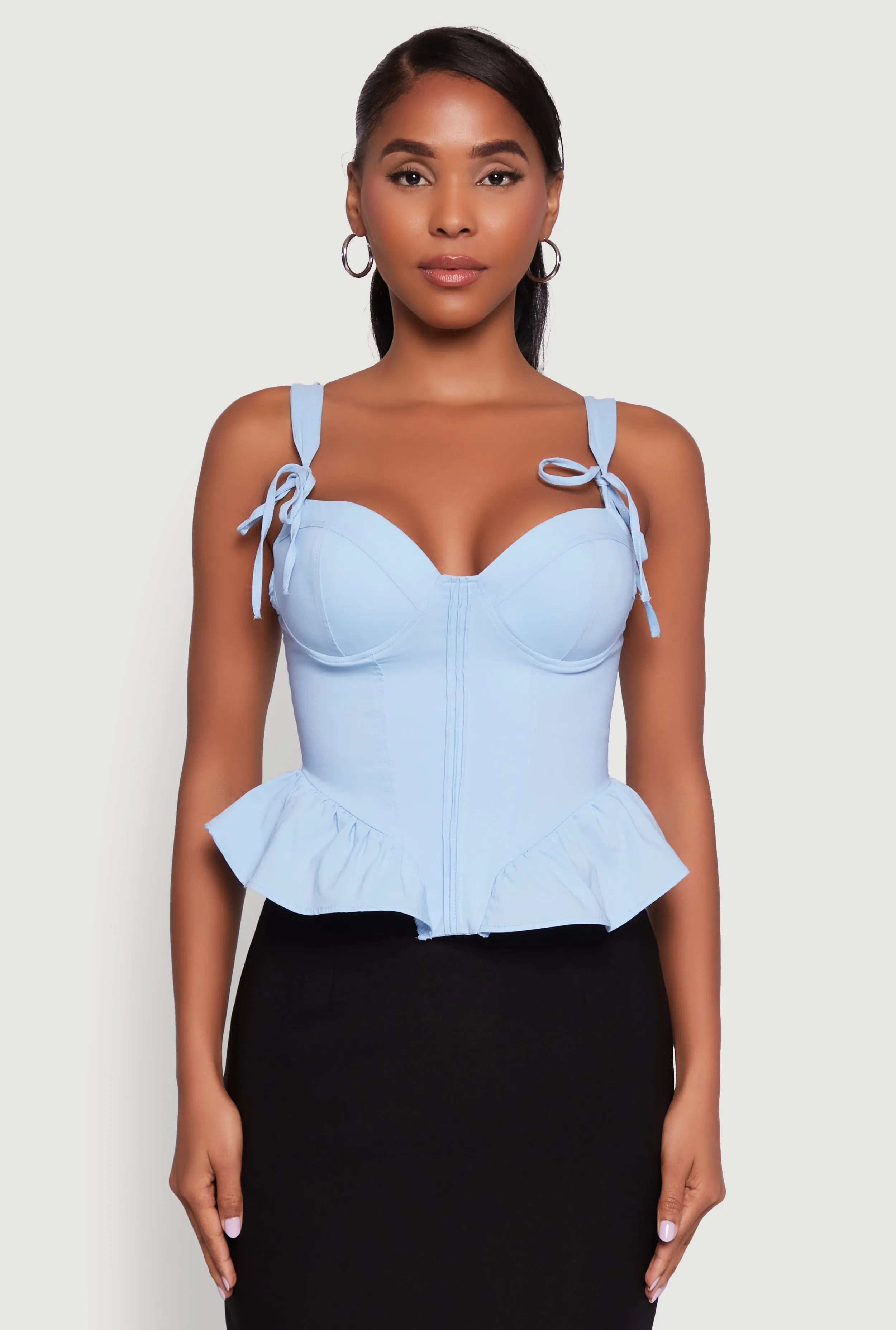 Iris Peplum Bustier Top with Padded Cups and Tie Straps sold by Rainbow product image thumbnail 2