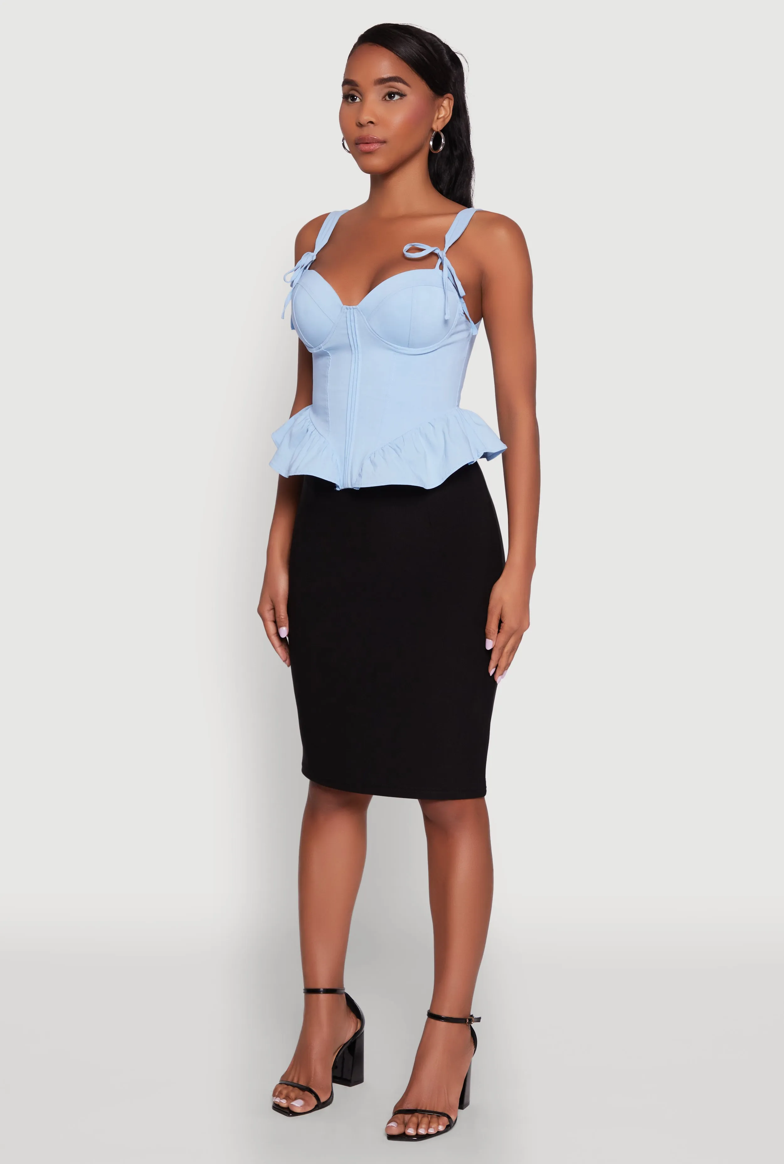 Iris Peplum Bustier Top with Padded Cups and Tie Straps sold by Rainbow product image thumbnail 5