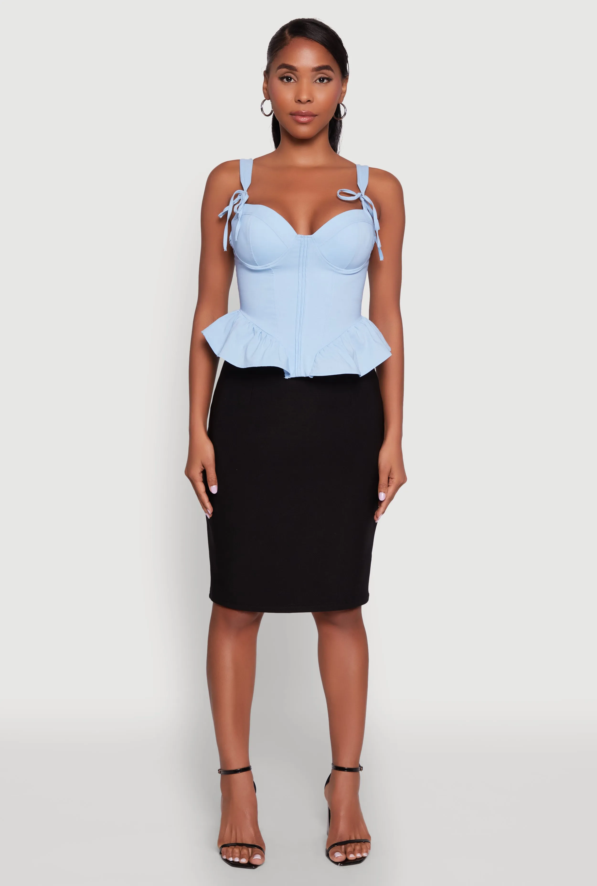 Iris Peplum Bustier Top with Padded Cups and Tie Straps sold by Rainbow product image thumbnail 3