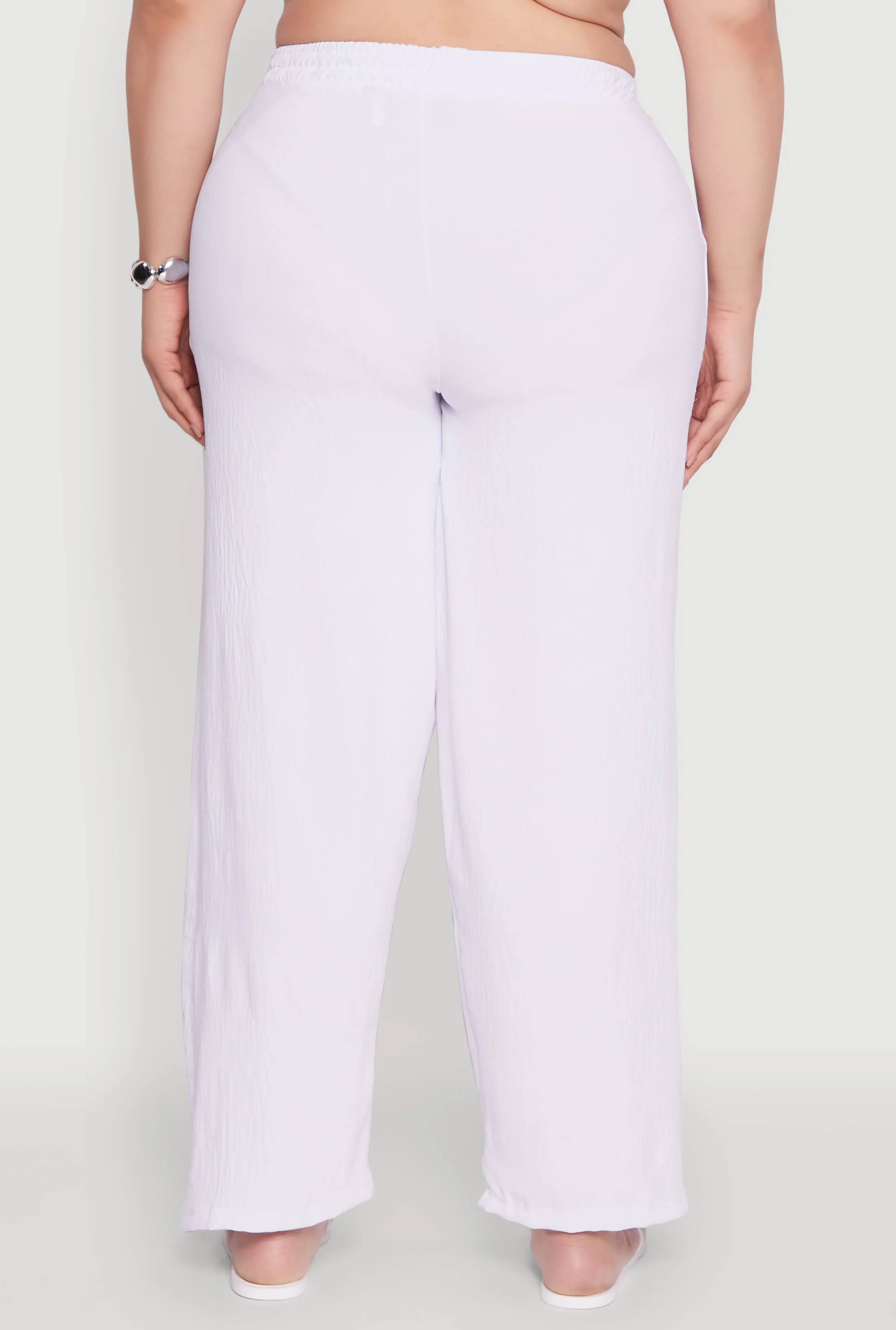 Plus Size Drawstring Detail High Waisted Palazzo Pants sold by Rainbow product image thumbnail 5