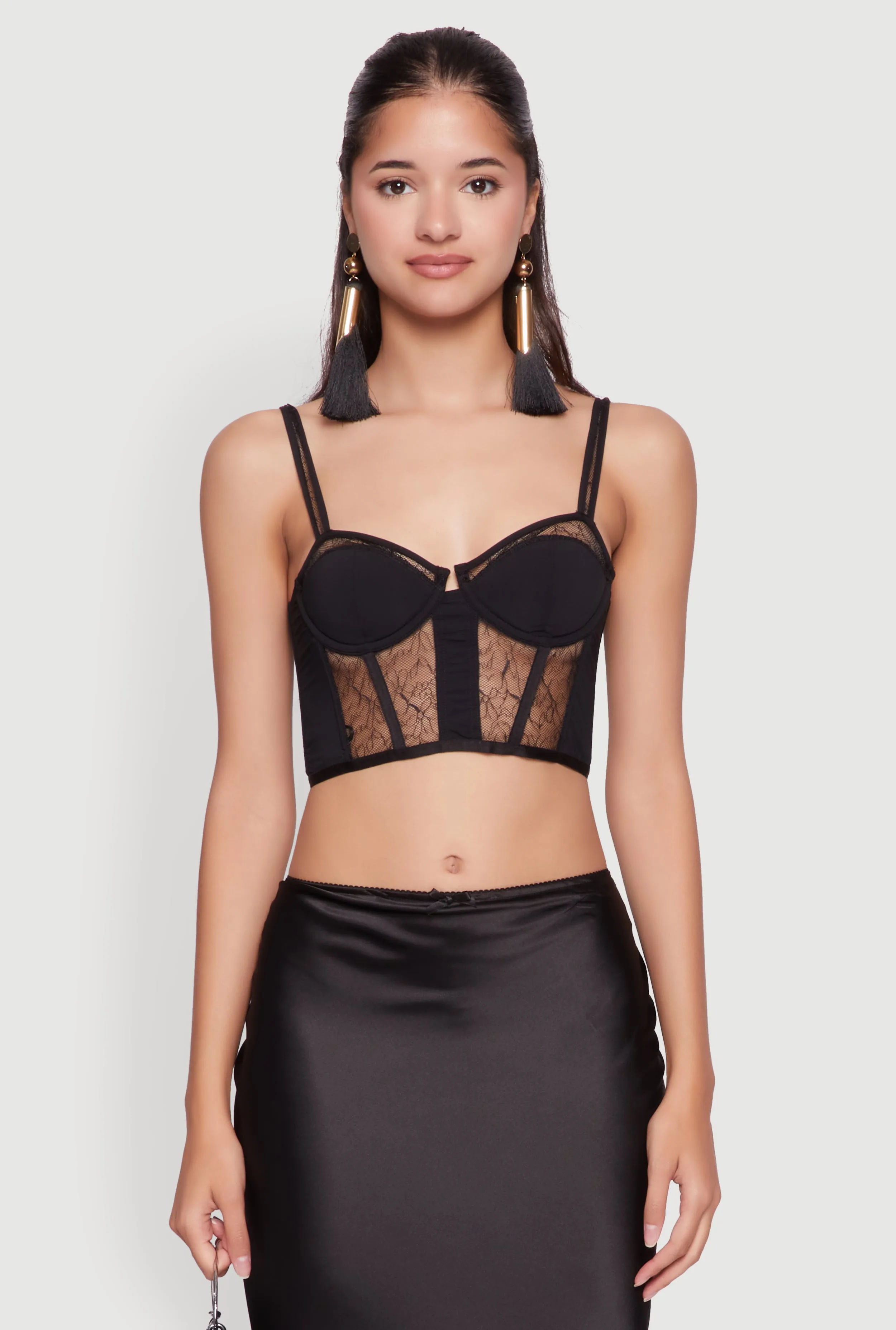 Elegant Lace Detail Cropped Bustier Top sold by Rainbow product image thumbnail 2