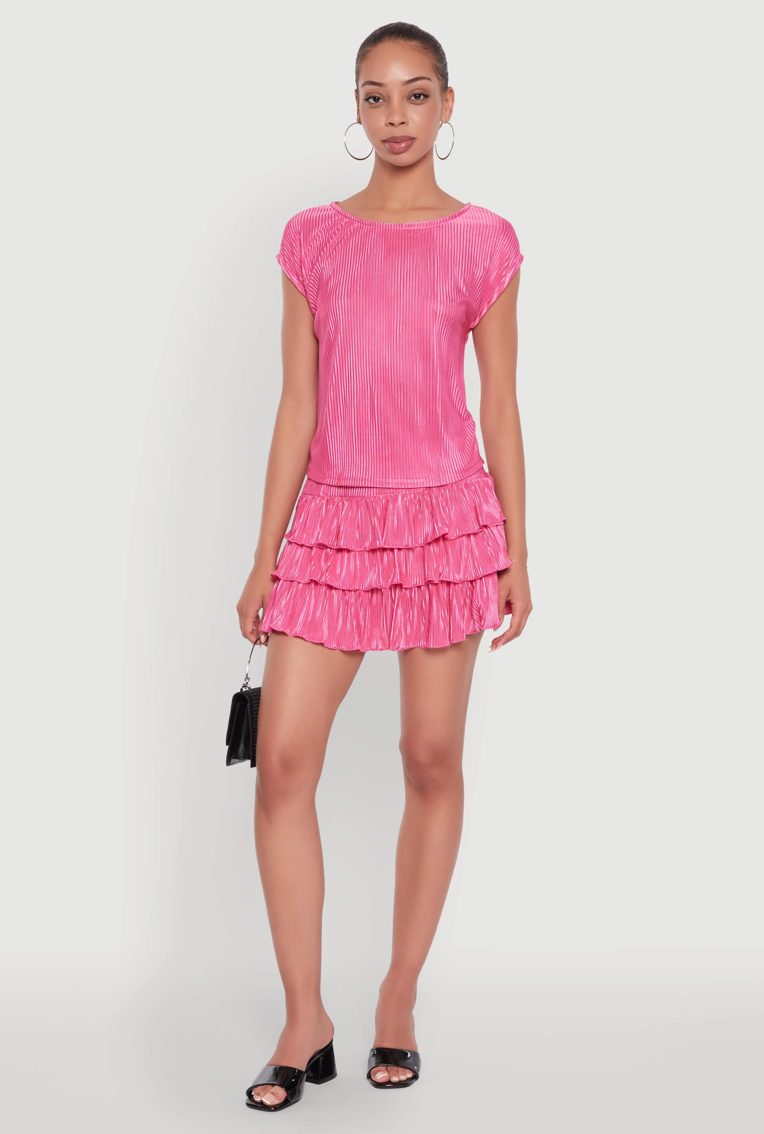 Plisse High Neck Cap Sleeve Top sold by Rainbow product image thumbnail 2