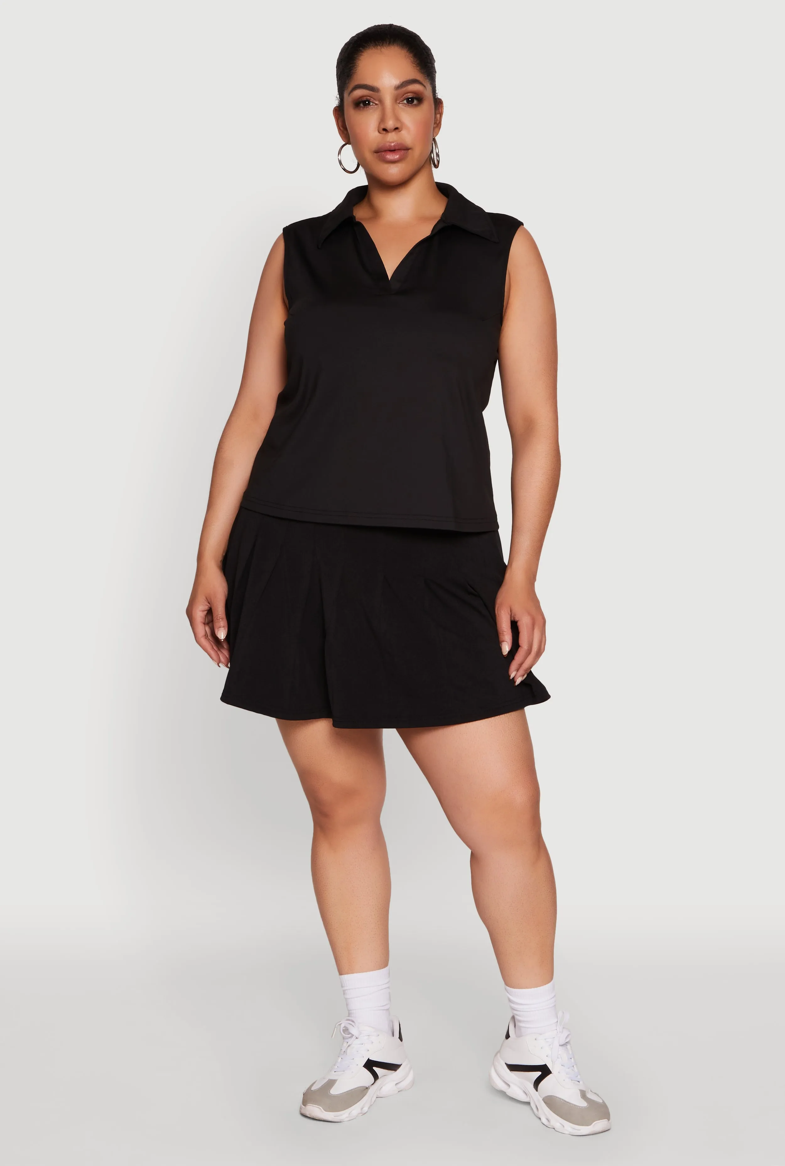 Plus Size Active High Waisted Pleated Skort sold by Rainbow product image thumbnail 2