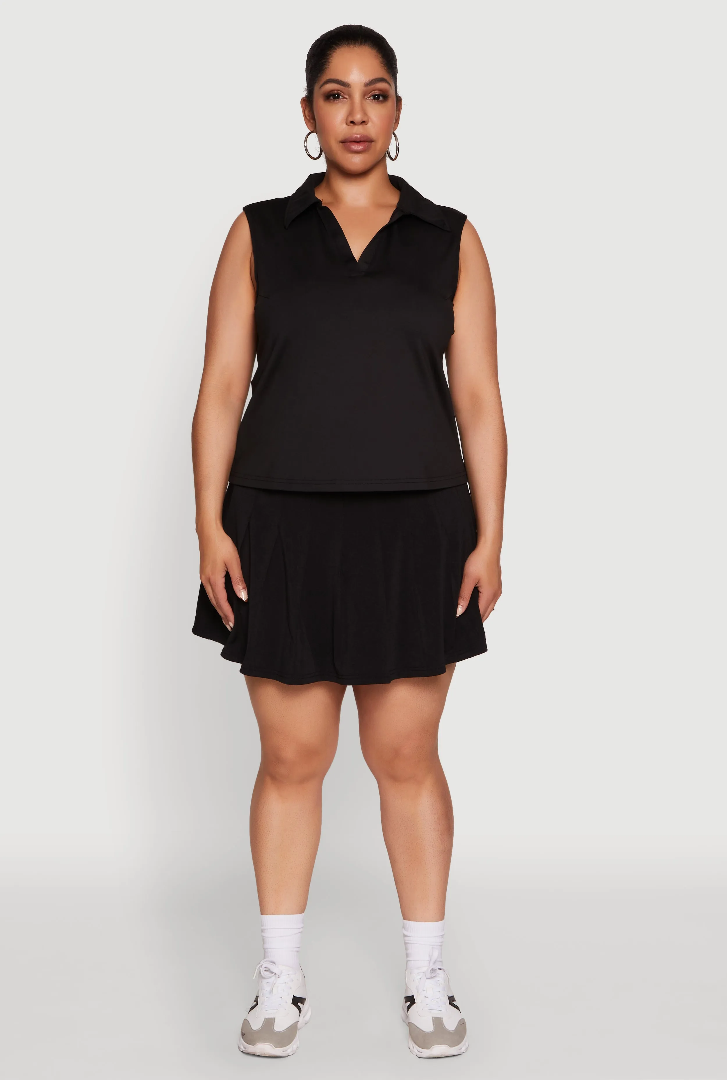 Plus Size Active High Waisted Pleated Skort sold by Rainbow