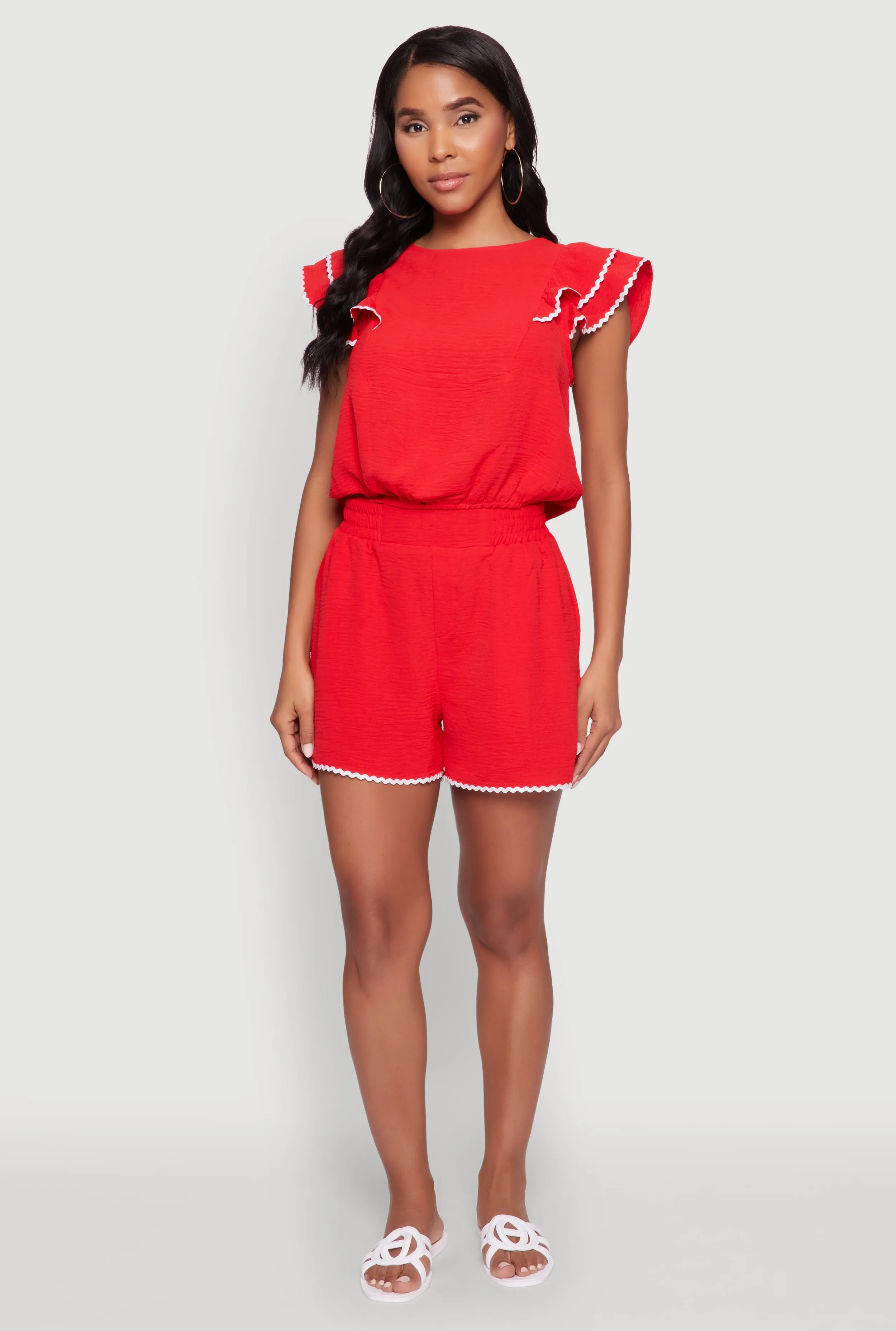 Chic Crepe Knit Cropped Blouse with Tiered Sleeves sold by Rainbow product image thumbnail 2