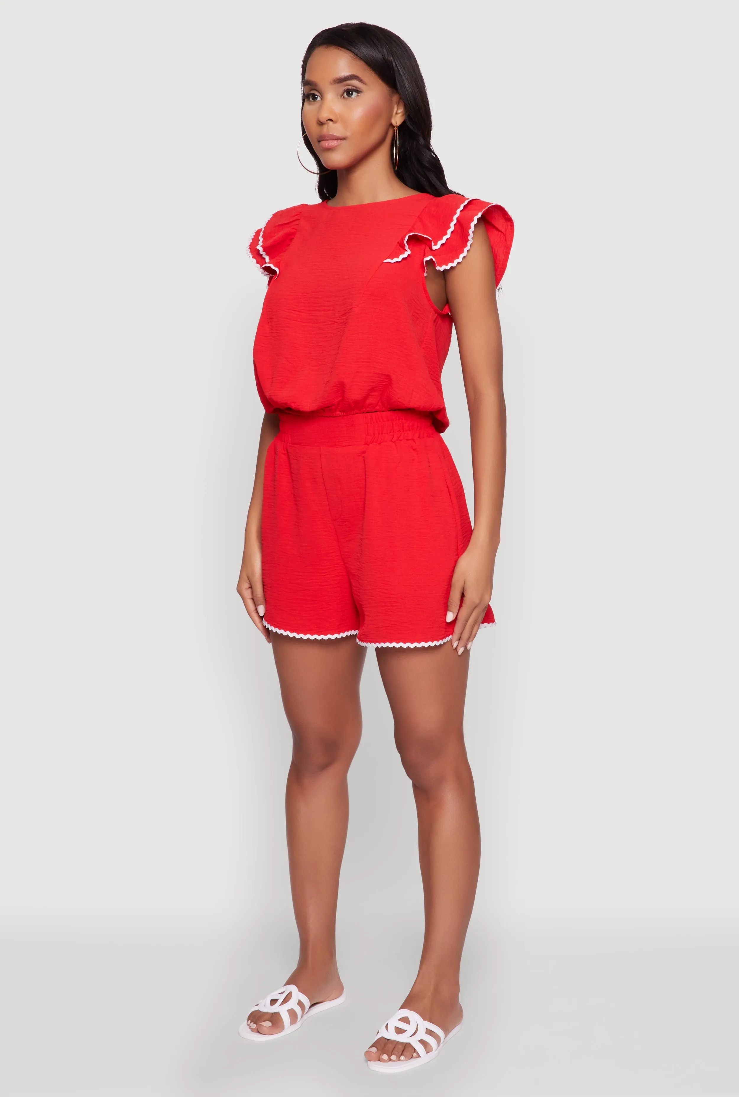 Chic Crepe Knit Cropped Blouse with Tiered Sleeves sold by Rainbow product image thumbnail 5