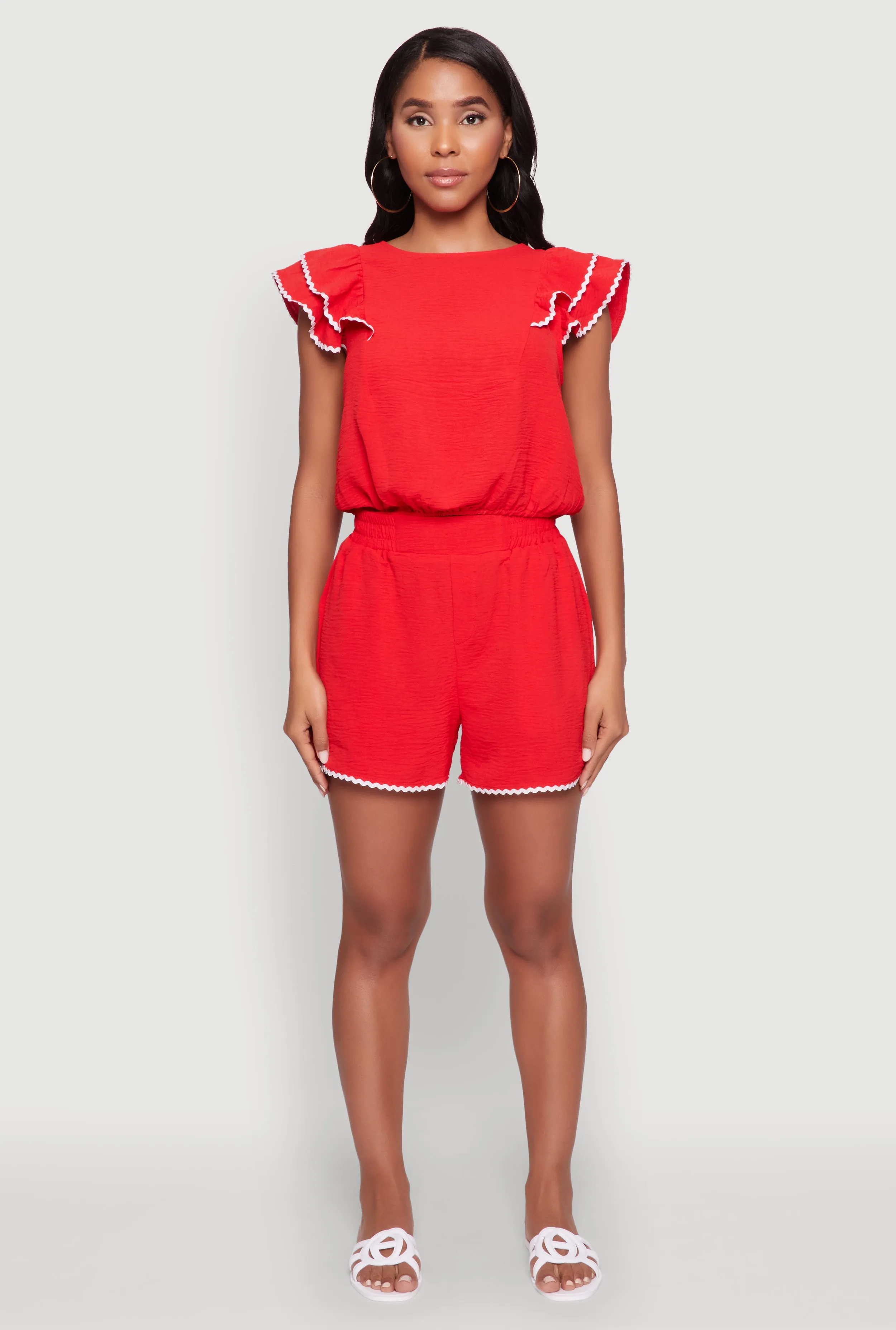 Chic Crepe Knit Cropped Blouse with Tiered Sleeves sold by Rainbow product image thumbnail 3