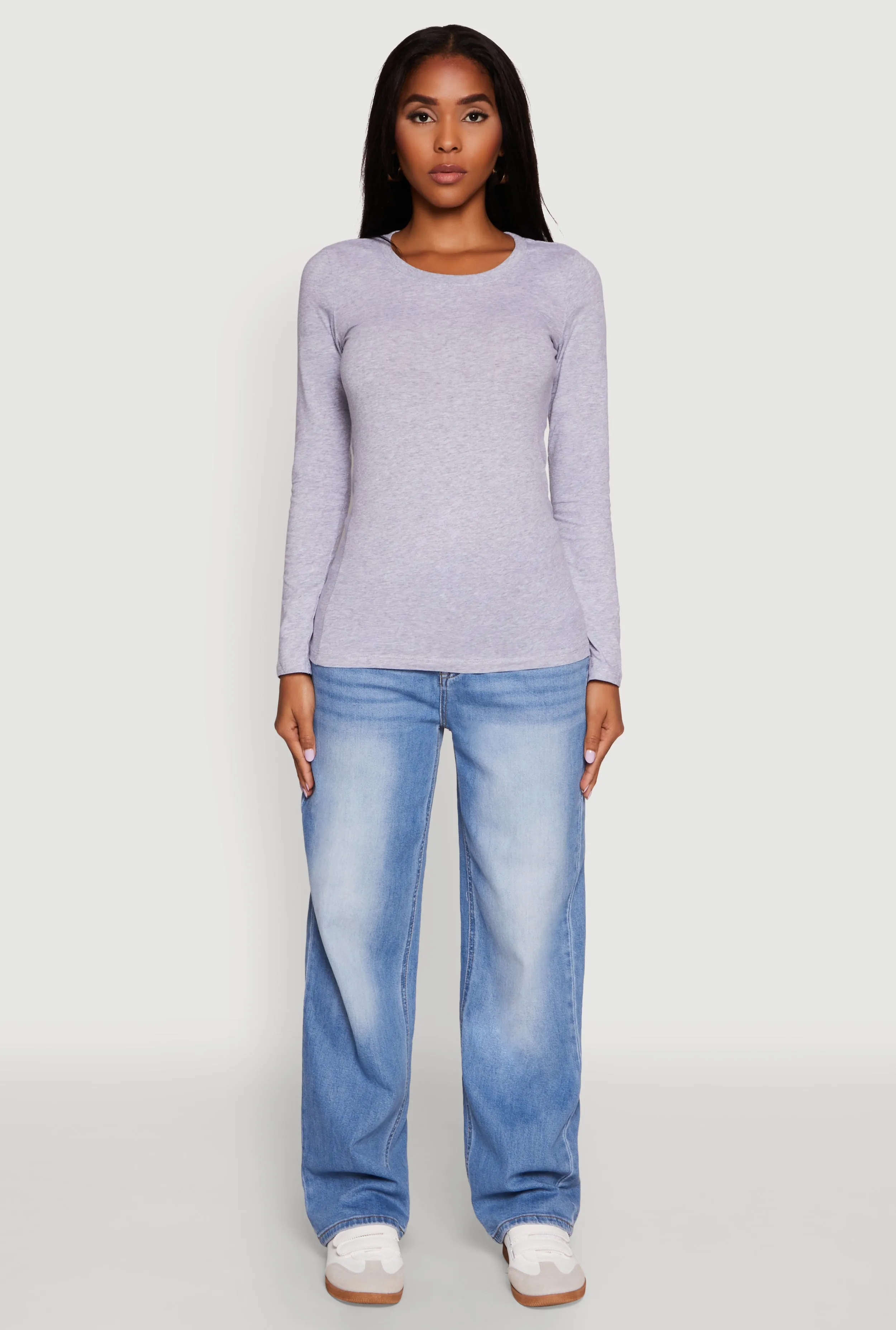 Basic Long Sleeve Crew Neck T Shirt sold by Rainbow