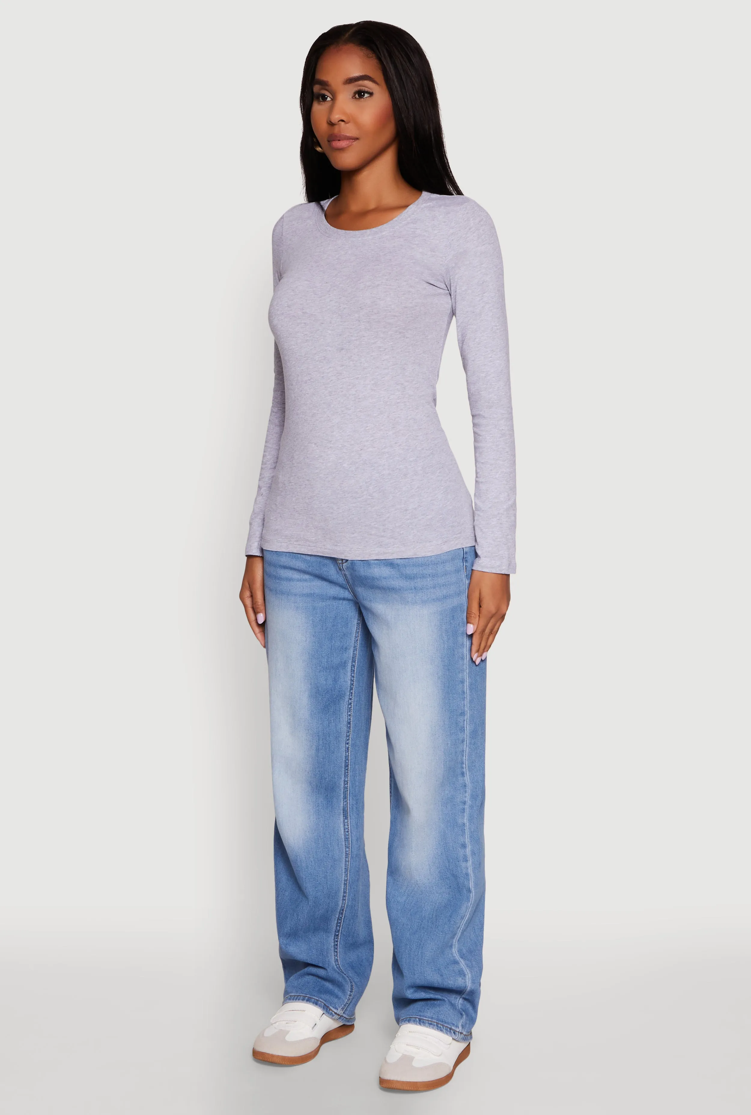 Basic Long Sleeve Crew Neck T Shirt sold by Rainbow product image thumbnail 5