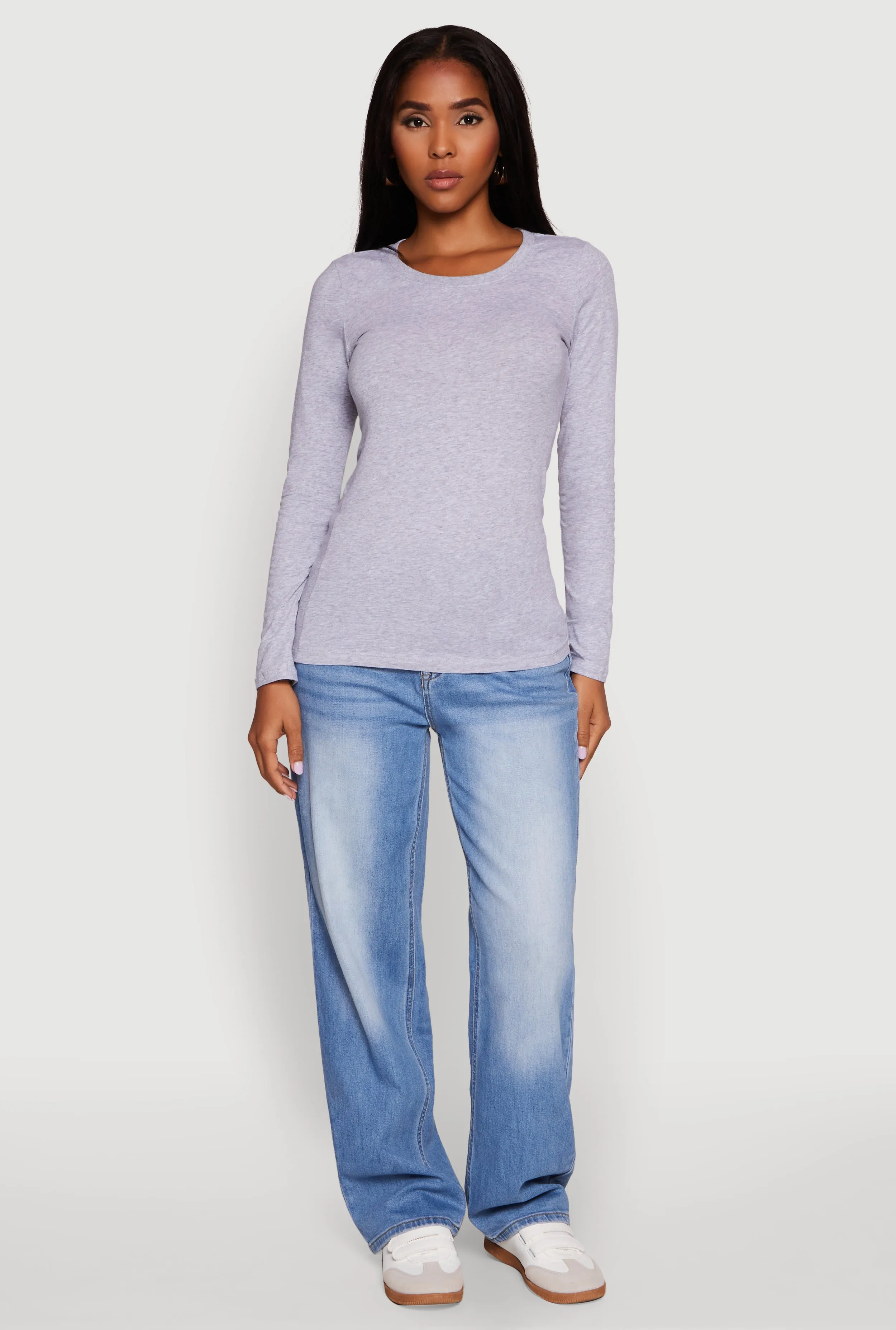 Basic Long Sleeve Crew Neck T Shirt sold by Rainbow product image thumbnail 3