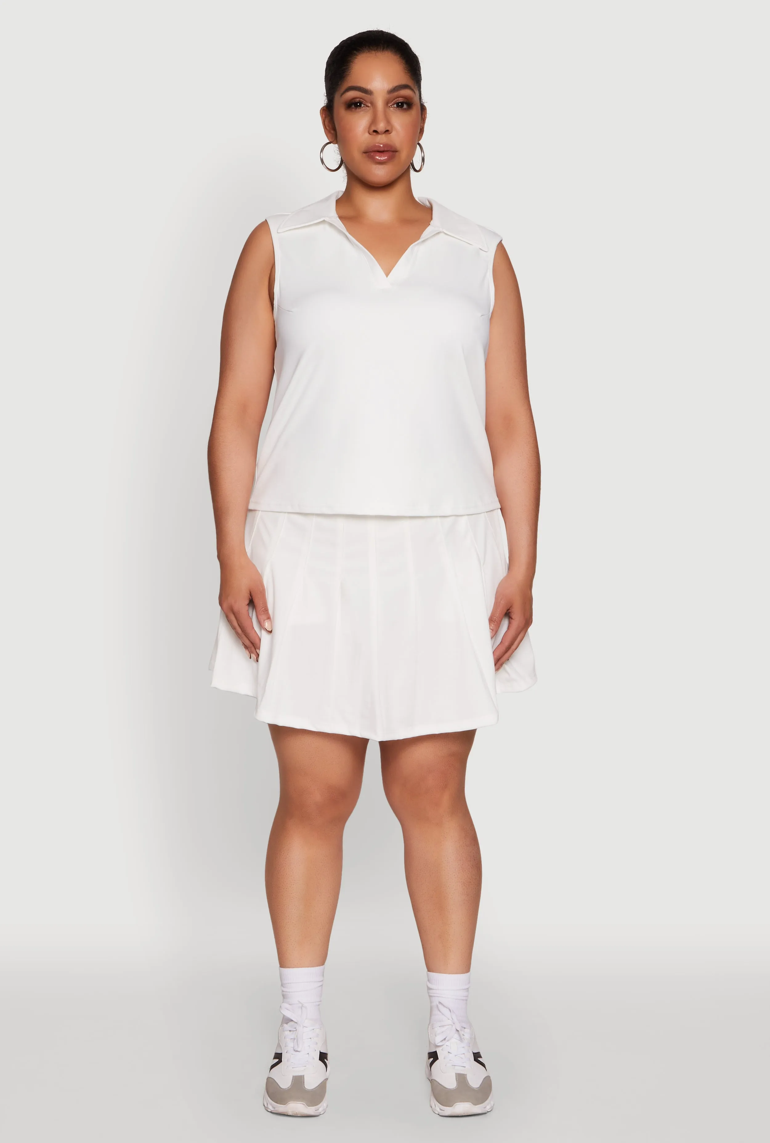 Plus Size Active High Waisted Pleated Skort sold by Rainbow