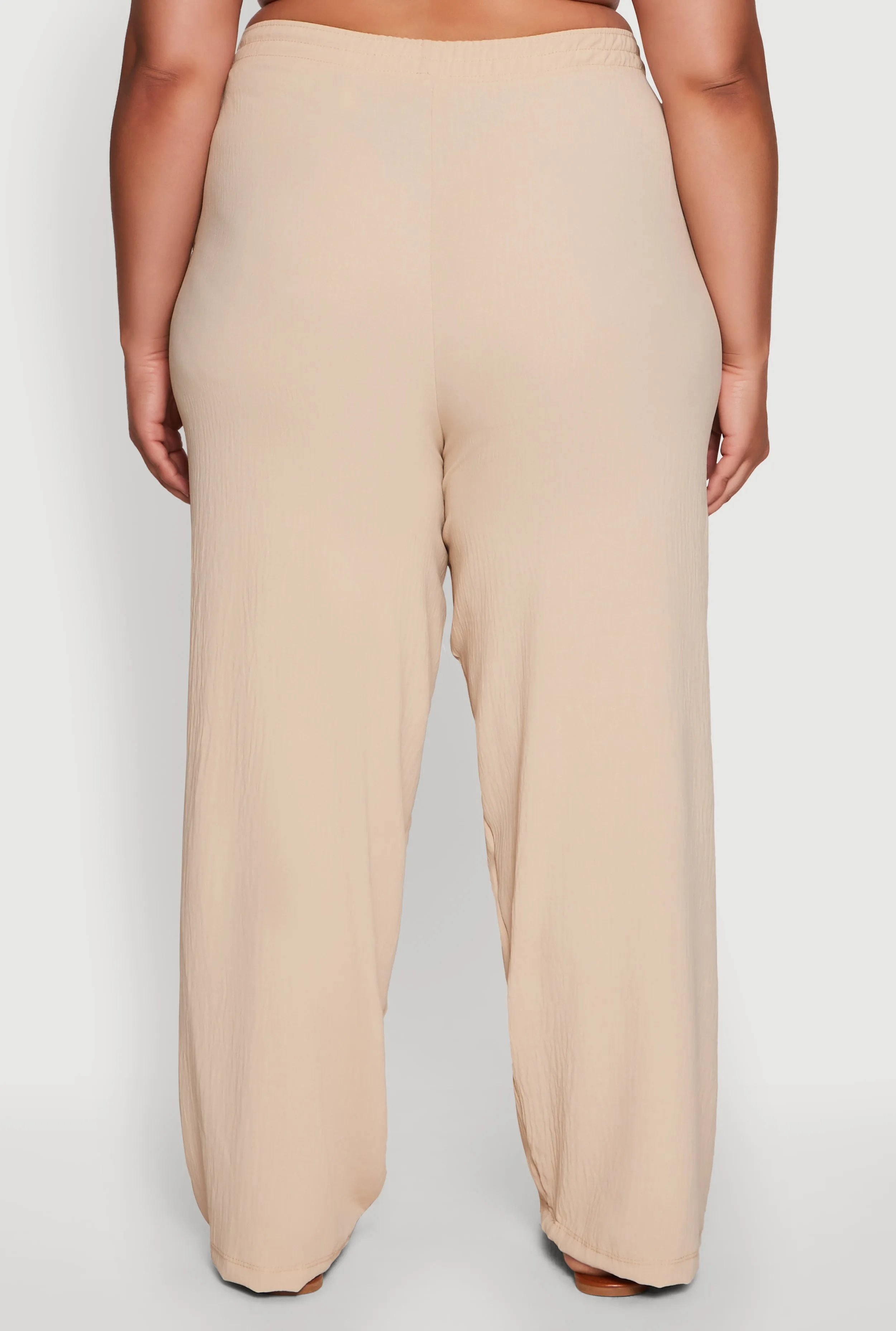 Plus Size Drawstring Detail High Waisted Palazzo Pants sold by Rainbow product image thumbnail 5