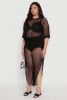 Plus Size Trendy Mesh Crew Neck Short Sleeve Top sold by Rainbow