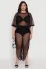 Plus Size Trendy Mesh Crew Neck Short Sleeve Top sold by Rainbow