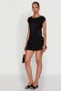 Plisse High Neck Cap Sleeve Top sold by Rainbow