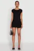 Plisse High Neck Cap Sleeve Top sold by Rainbow