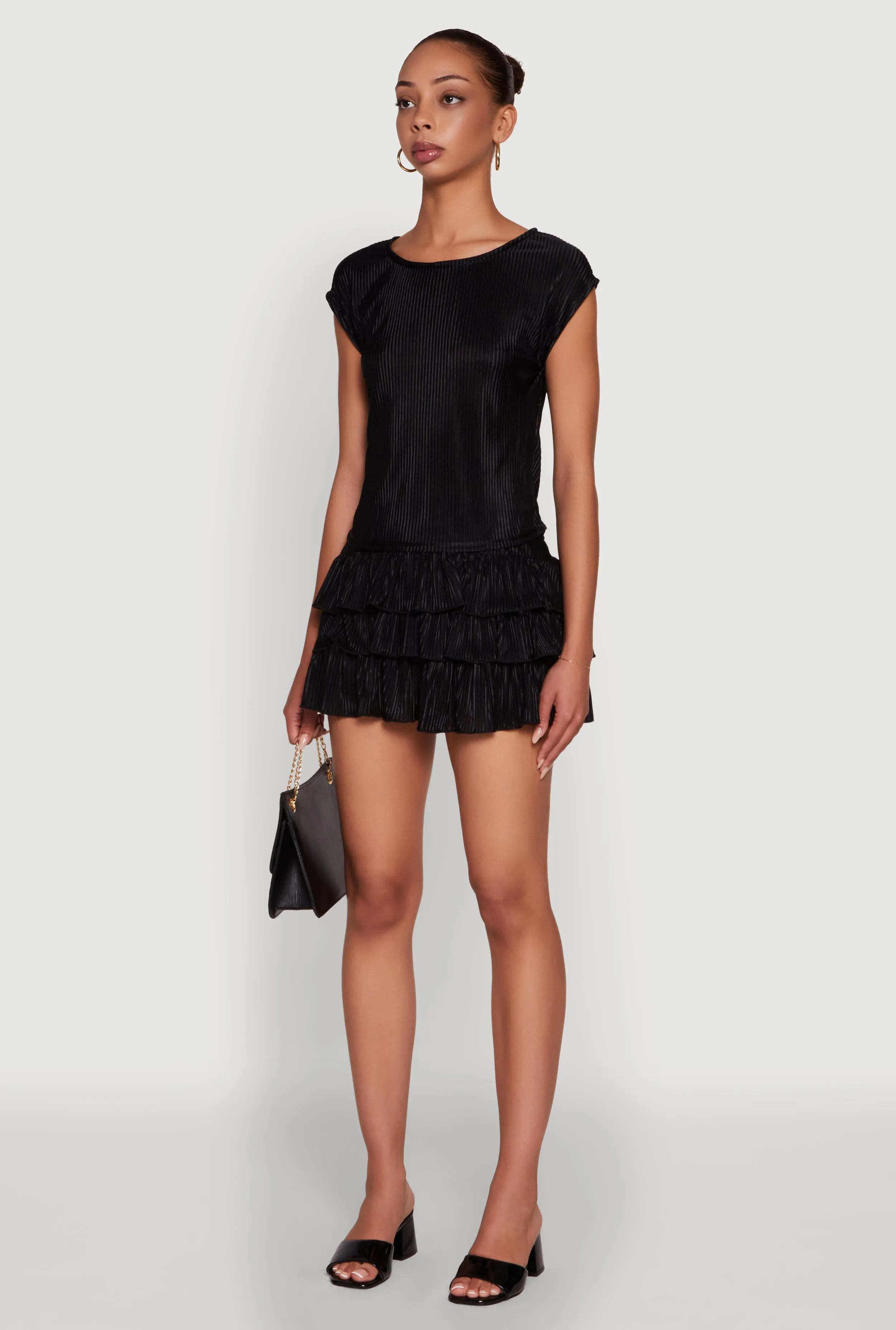 Plisse High Neck Cap Sleeve Top sold by Rainbow product image thumbnail 5