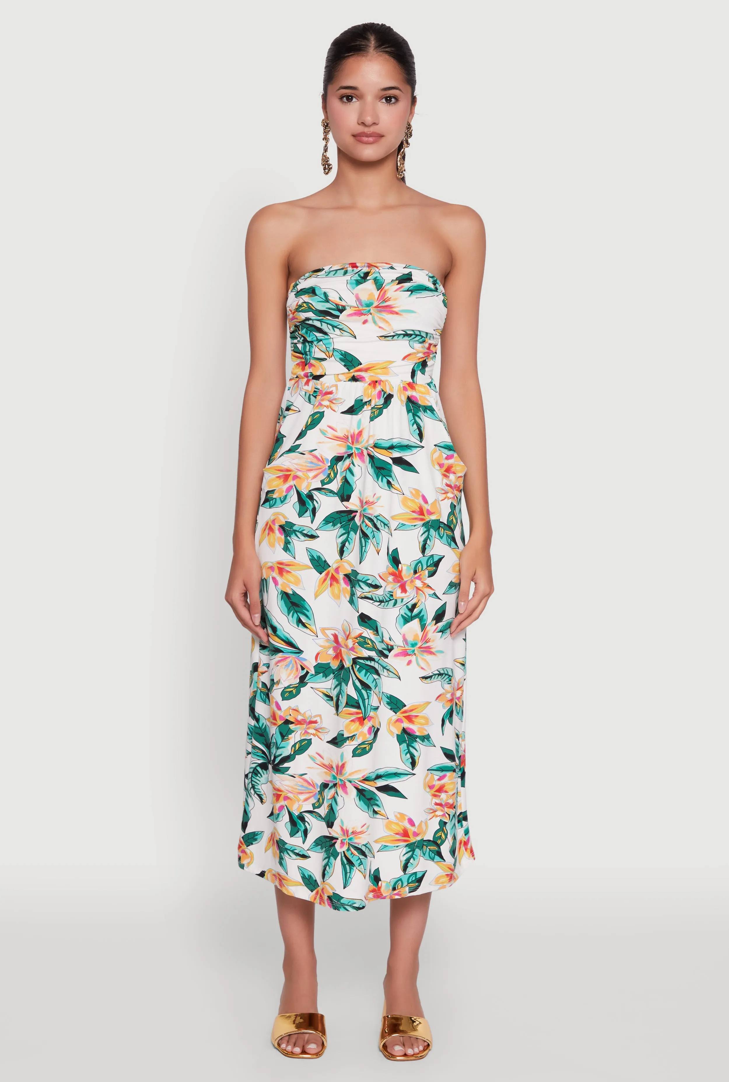 Floral Print Tube Sundress with Classic Fit sold by Rainbow product image thumbnail 2