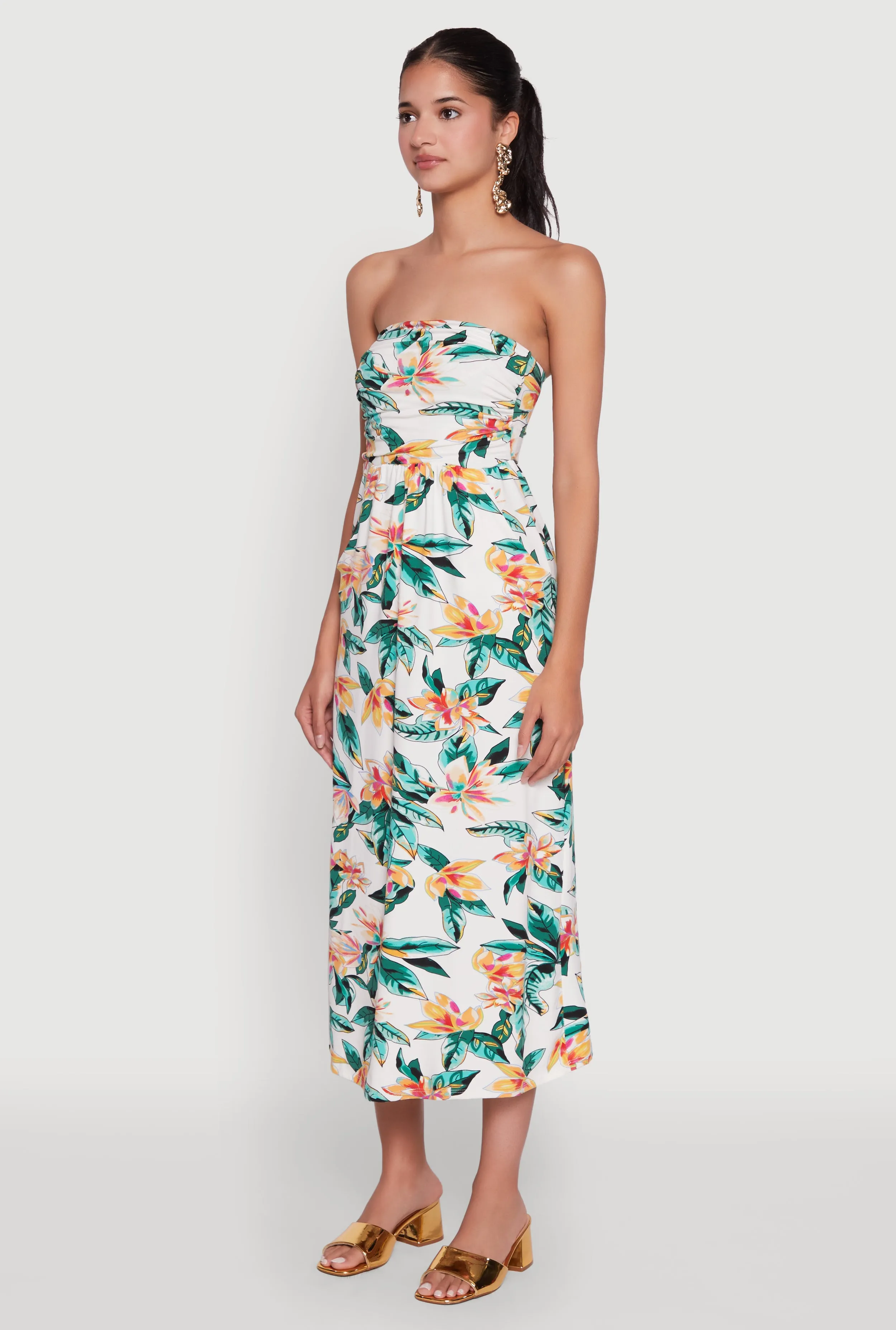 Floral Print Tube Sundress with Classic Fit sold by Rainbow product image thumbnail 3