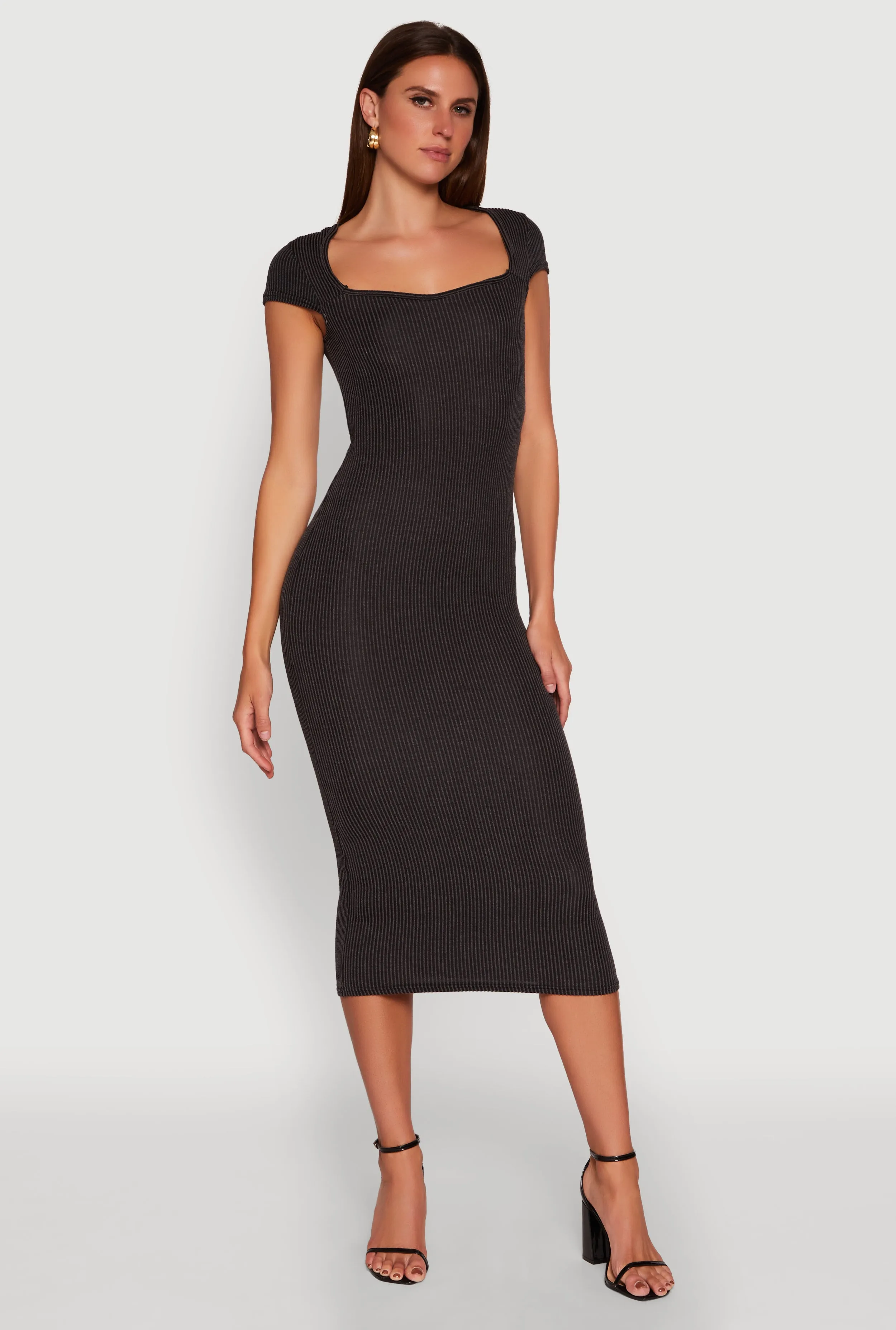 Trendy Textured Knit Tie Back Cut Out Maxi Dress sold by Rainbow product image thumbnail 2