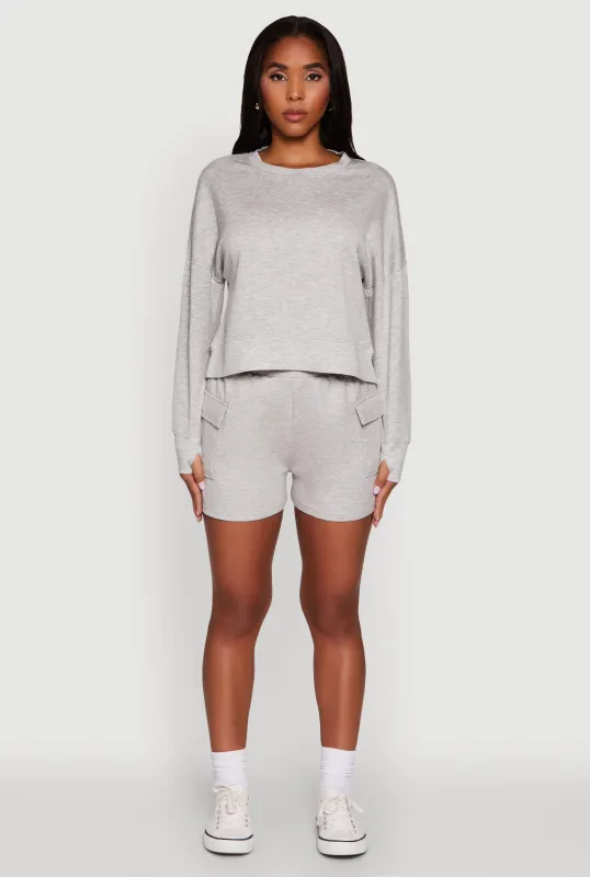 Trendy Soft Knit Pull On Cargo Shorts sold by Rainbow