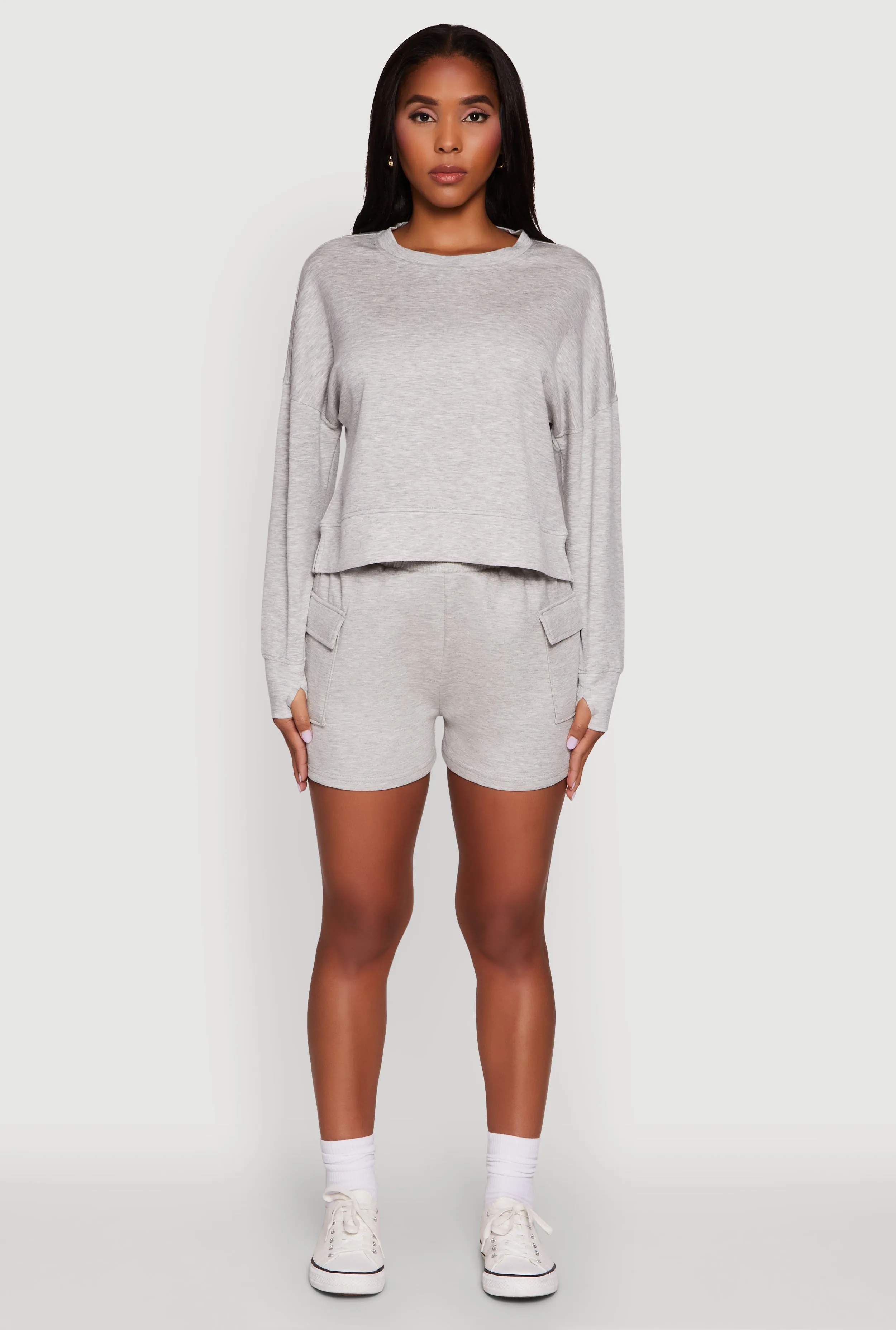 Trendy Soft Knit Pull On Cargo Shorts sold by Rainbow