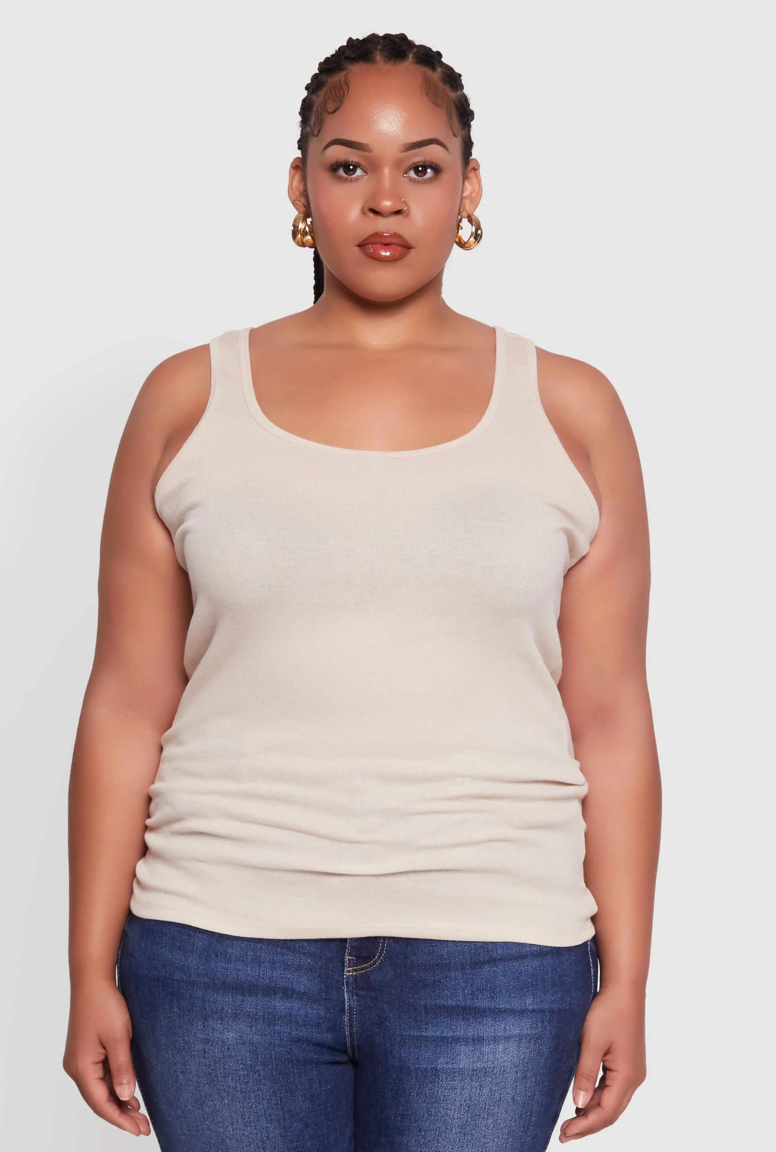 Plus Size Rib Knit Tank Top sold by Rainbow product image thumbnail 2