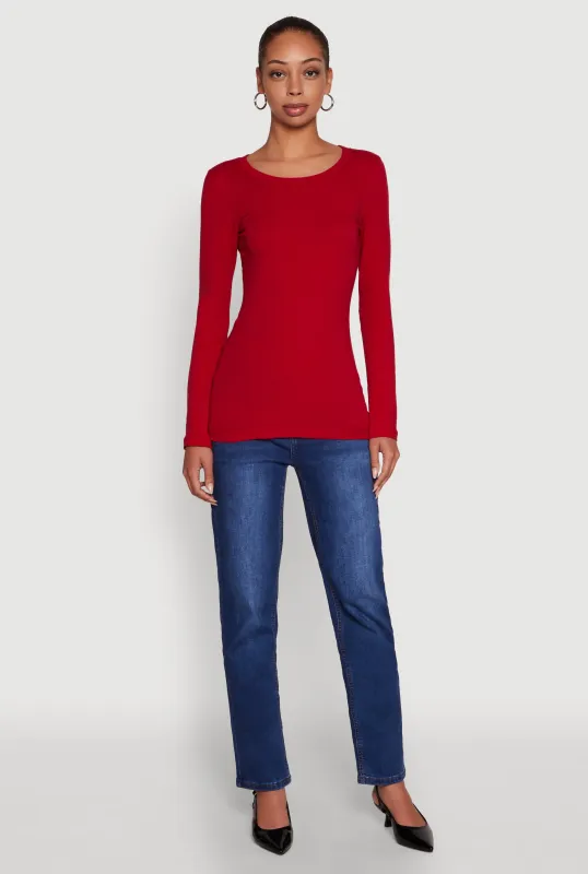 Basic Long Sleeve Crew Neck T Shirt sold by Rainbow