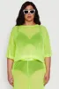 Plus Size Trendy Mesh Crew Neck Short Sleeve Top sold by Rainbow