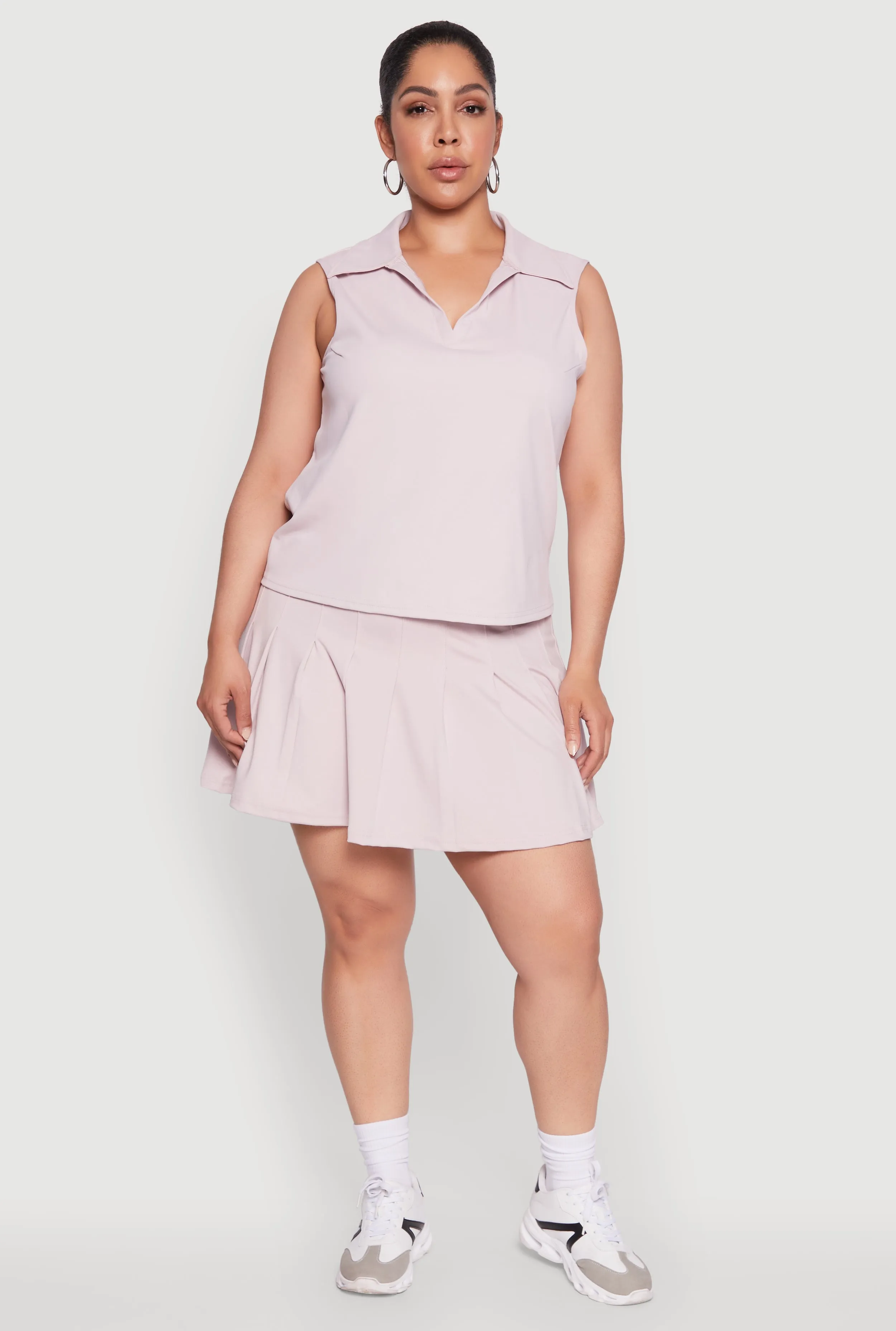 Plus Size Active High Waisted Pleated Skort sold by Rainbow